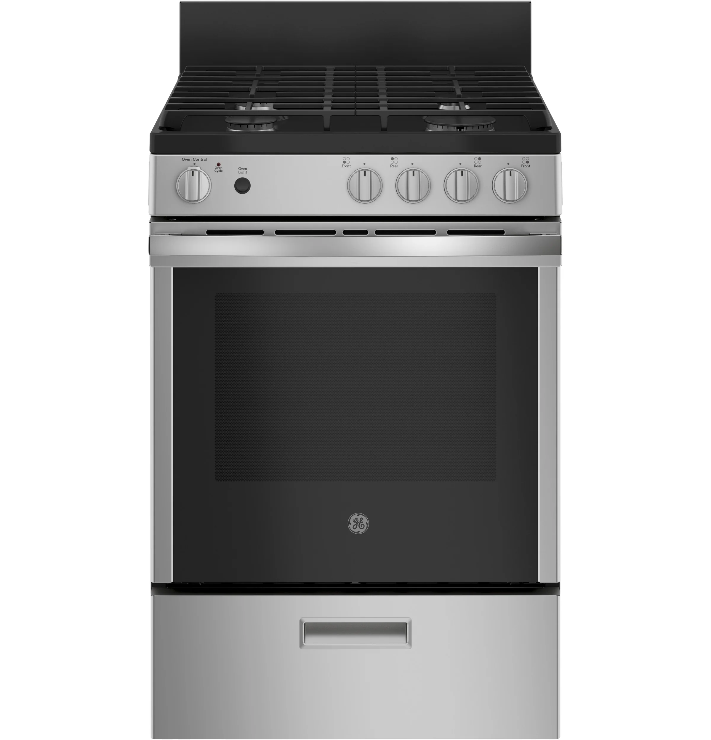 GE® 24"  Steam Clean Free-Standing/Slide-in Gas Range JGAS640RMSS