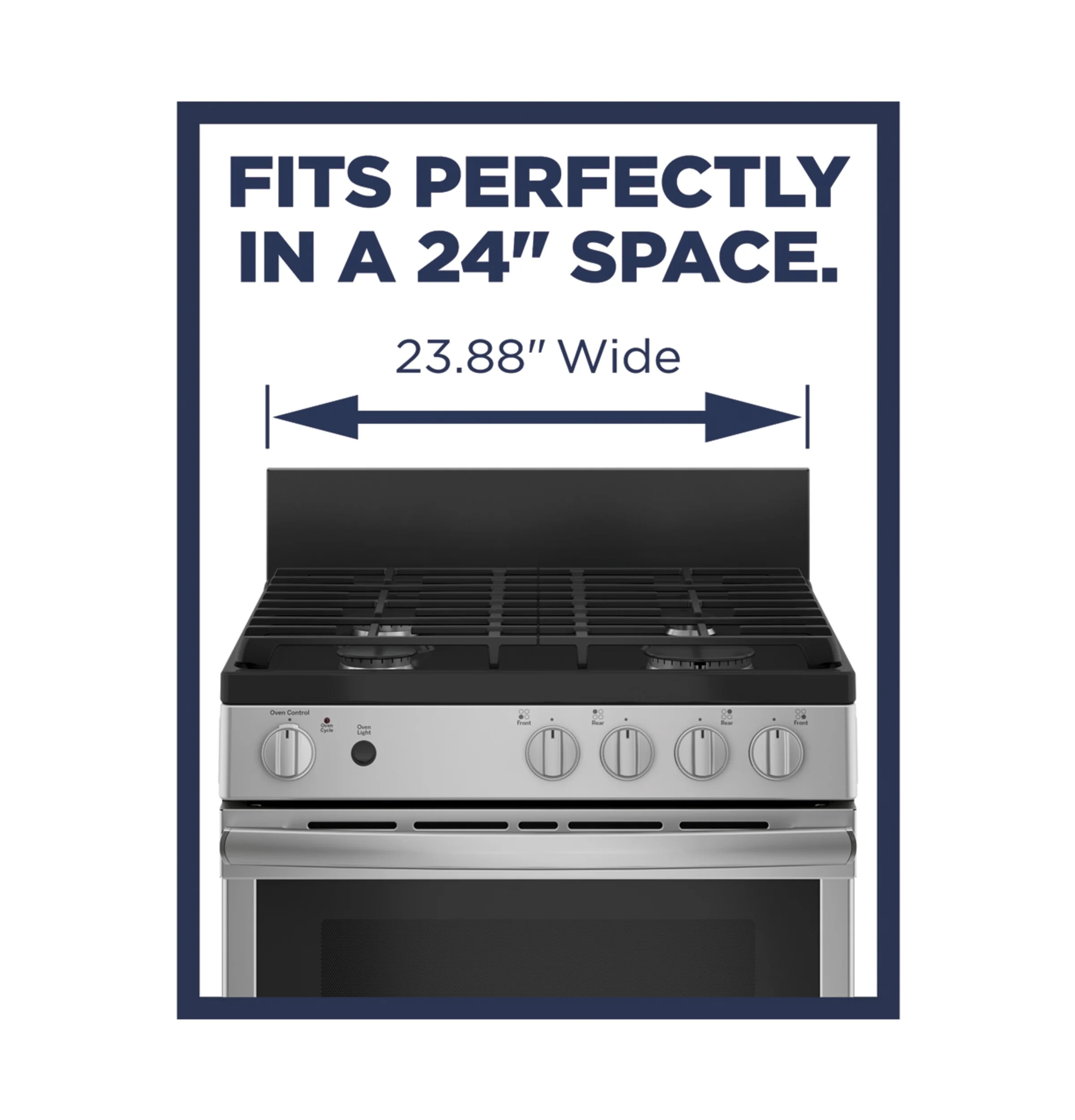 GE® 24"  Steam Clean Free-Standing/Slide-in Gas Range JGAS640RMSS - Image 4