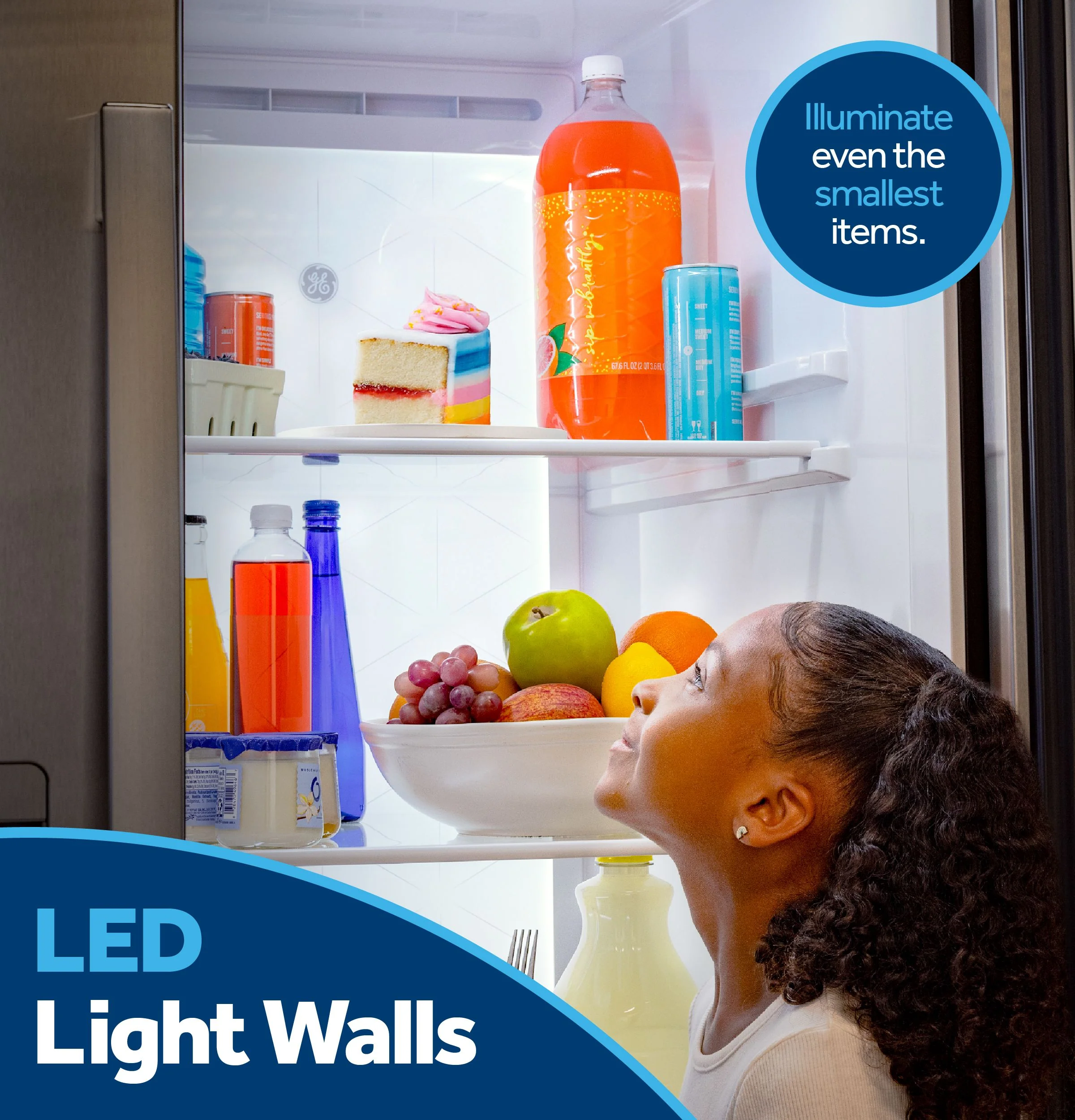 GE® 27.7 Cu. Ft. Side-By-Side Refrigerator with LED Light Walls and Extra Tall Dispenser GSS28PYYFS - Image 12