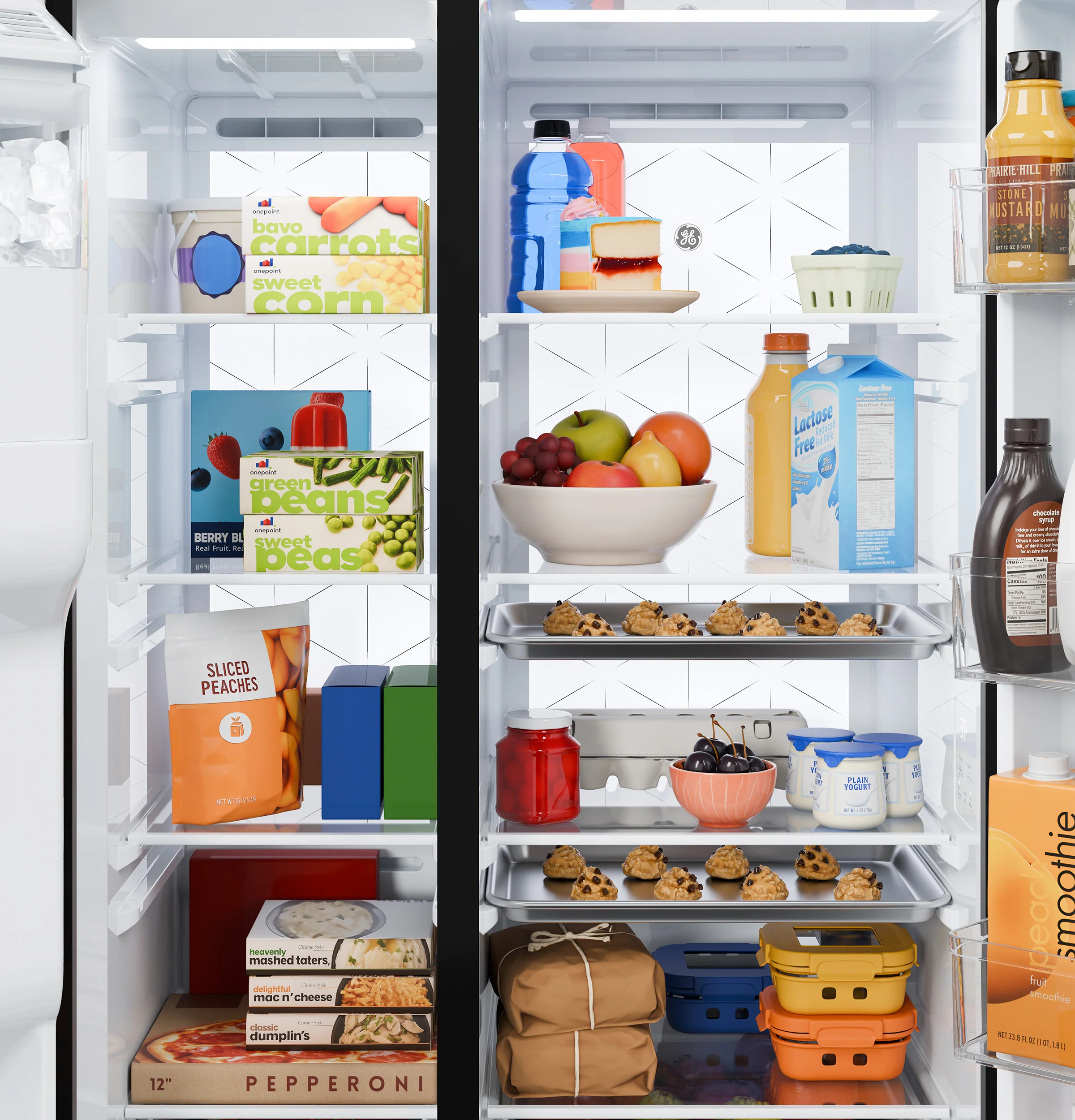 GE® 27.7 Cu. Ft. Side-By-Side Refrigerator with LED Light Walls and Extra Tall Dispenser GSS28PYYFS - Image 13
