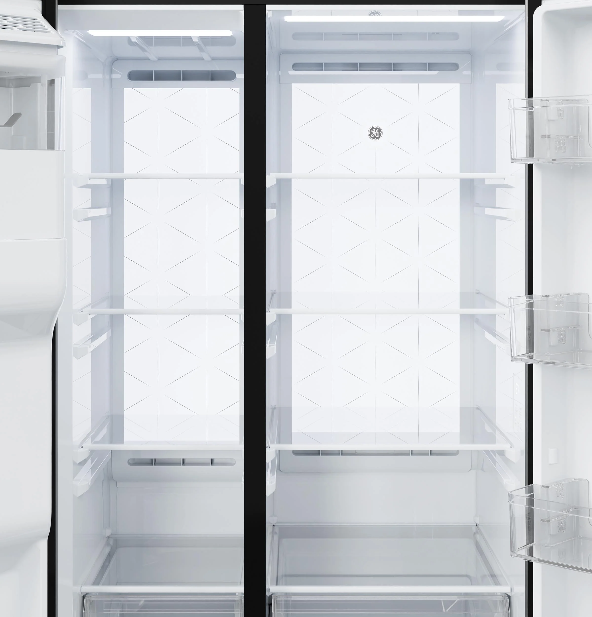 GE® 27.7 Cu. Ft. Side-By-Side Refrigerator with LED Light Walls and Extra Tall Dispenser GSS28PYYFS - Image 4