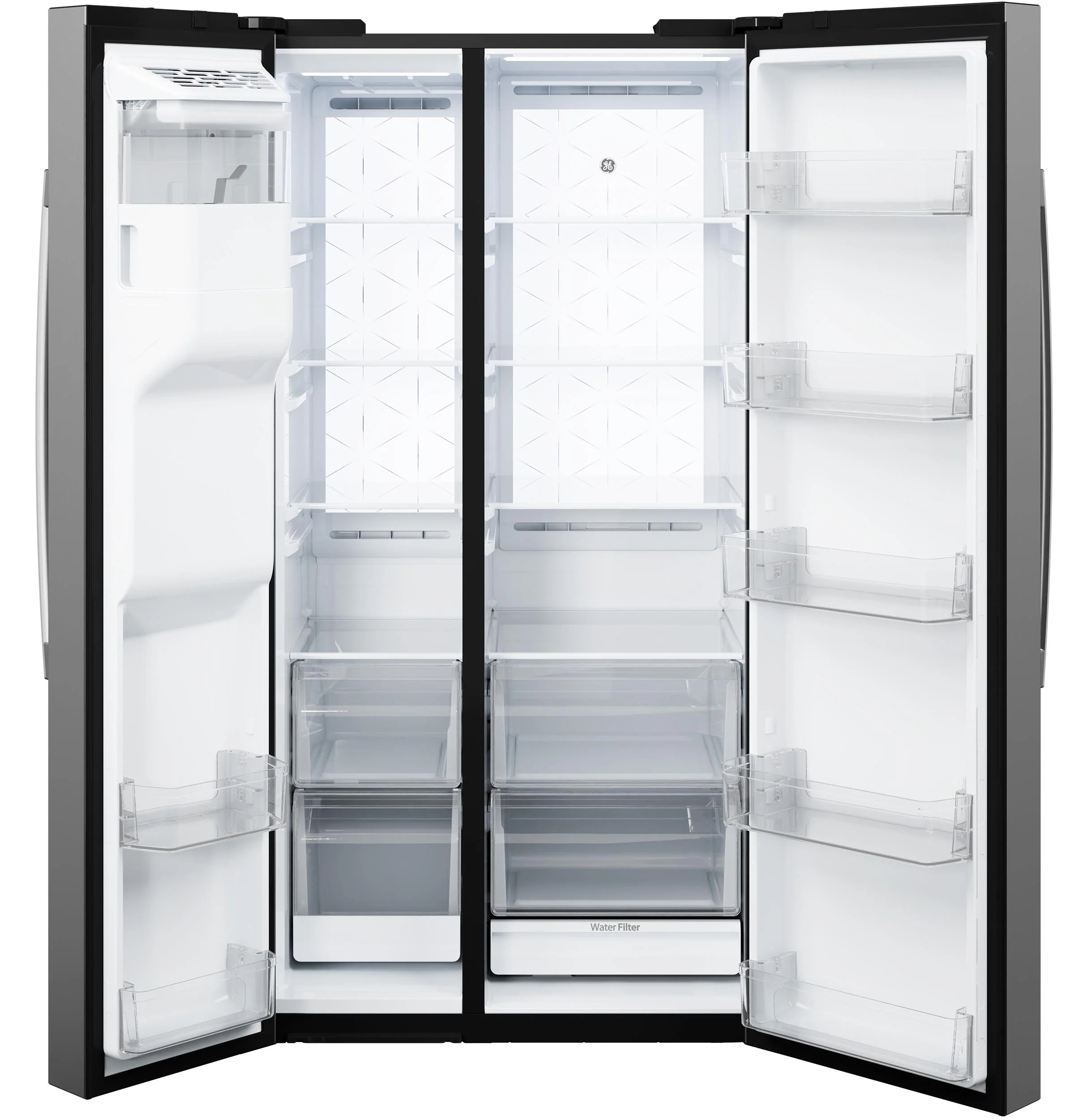 GE® 27.7 Cu. Ft. Side-By-Side Refrigerator with LED Light Walls and Extra Tall Dispenser GSS28PYYFS - Image 7
