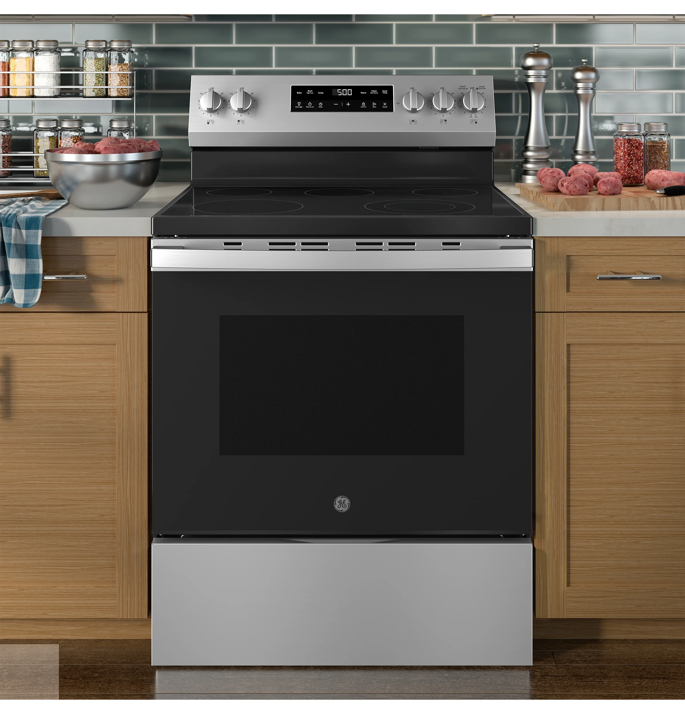 GE® 30" Free-Standing Electric Range with Crisp Mode GRF500PVSS - Image 5