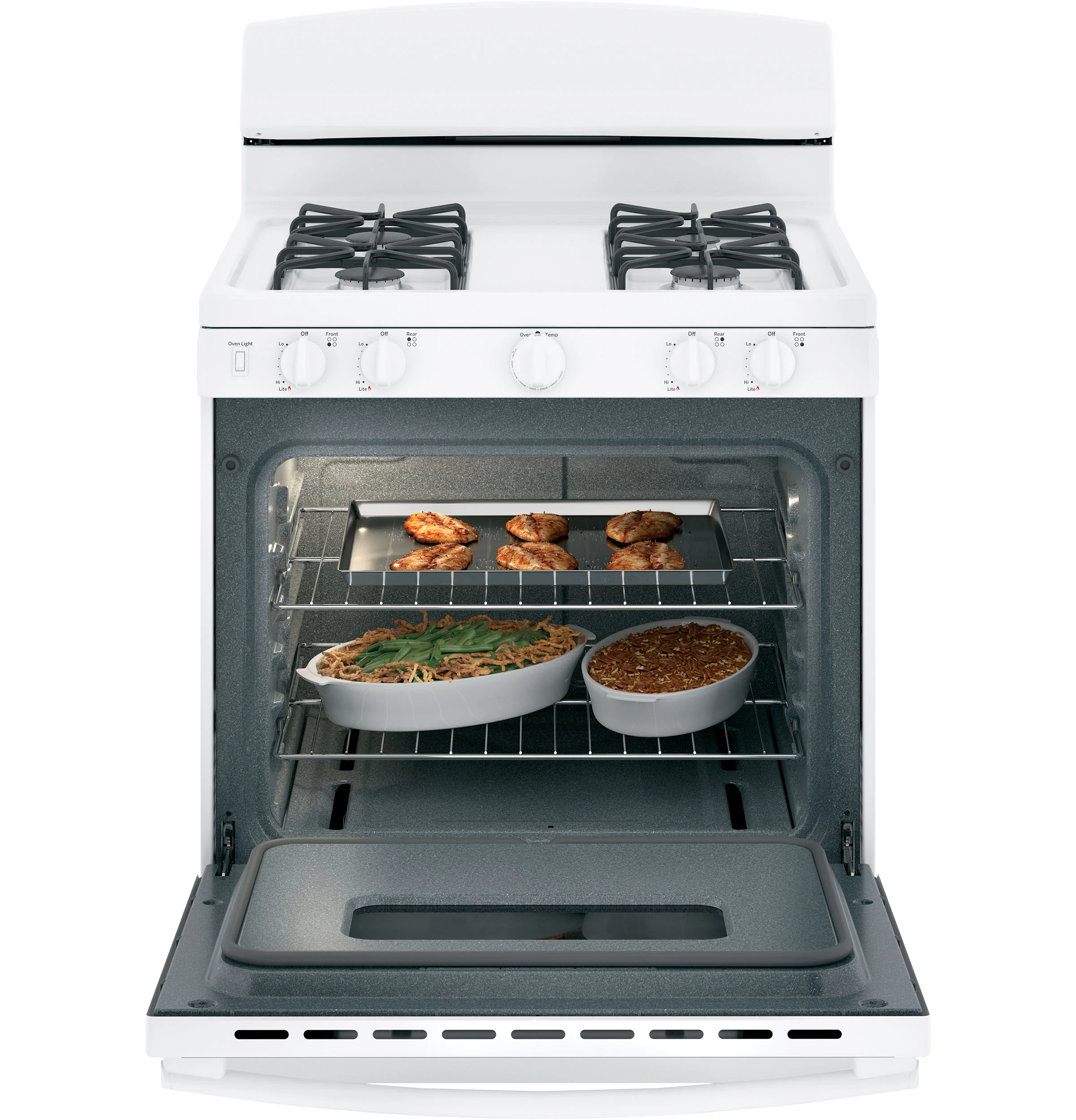 GE® 30" Free-Standing Front Control Gas Range JGBS10DEMWW - Image 4