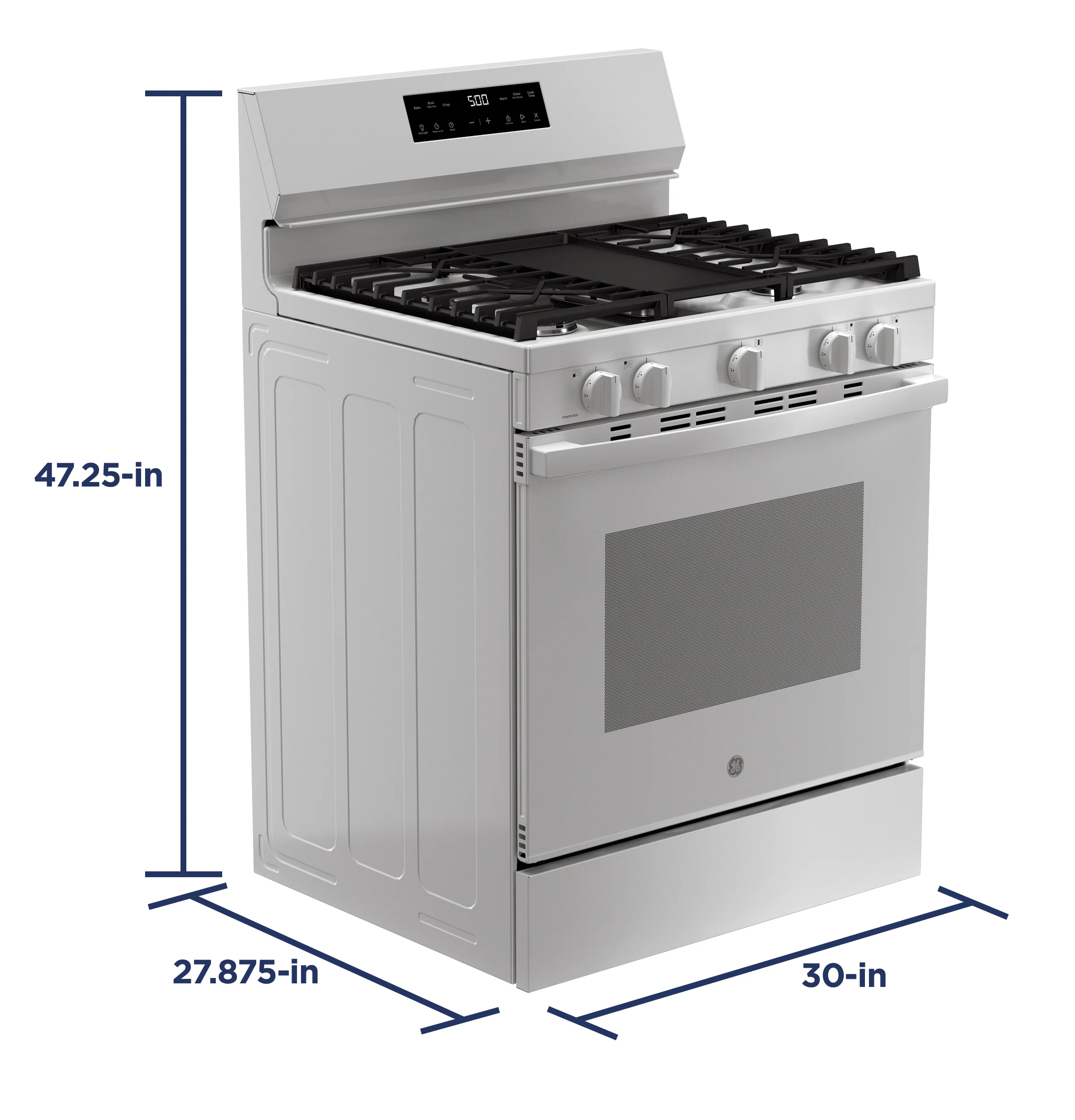 GE® 30" Free-Standing Gas Range with Crisp Mode GGF500PVWW - Image 2