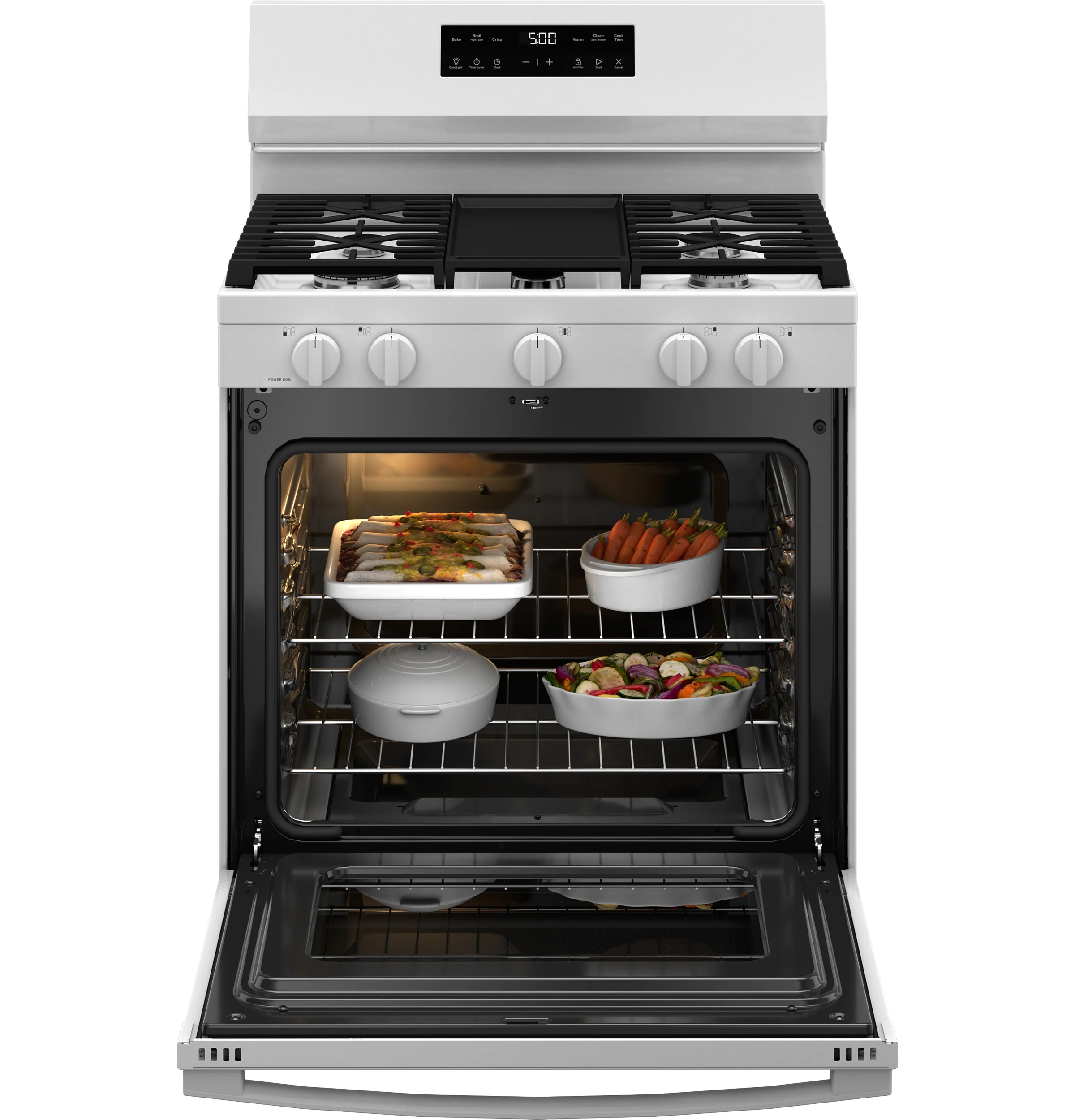 GE® 30" Free-Standing Gas Range with Crisp Mode GGF500PVWW - Image 5