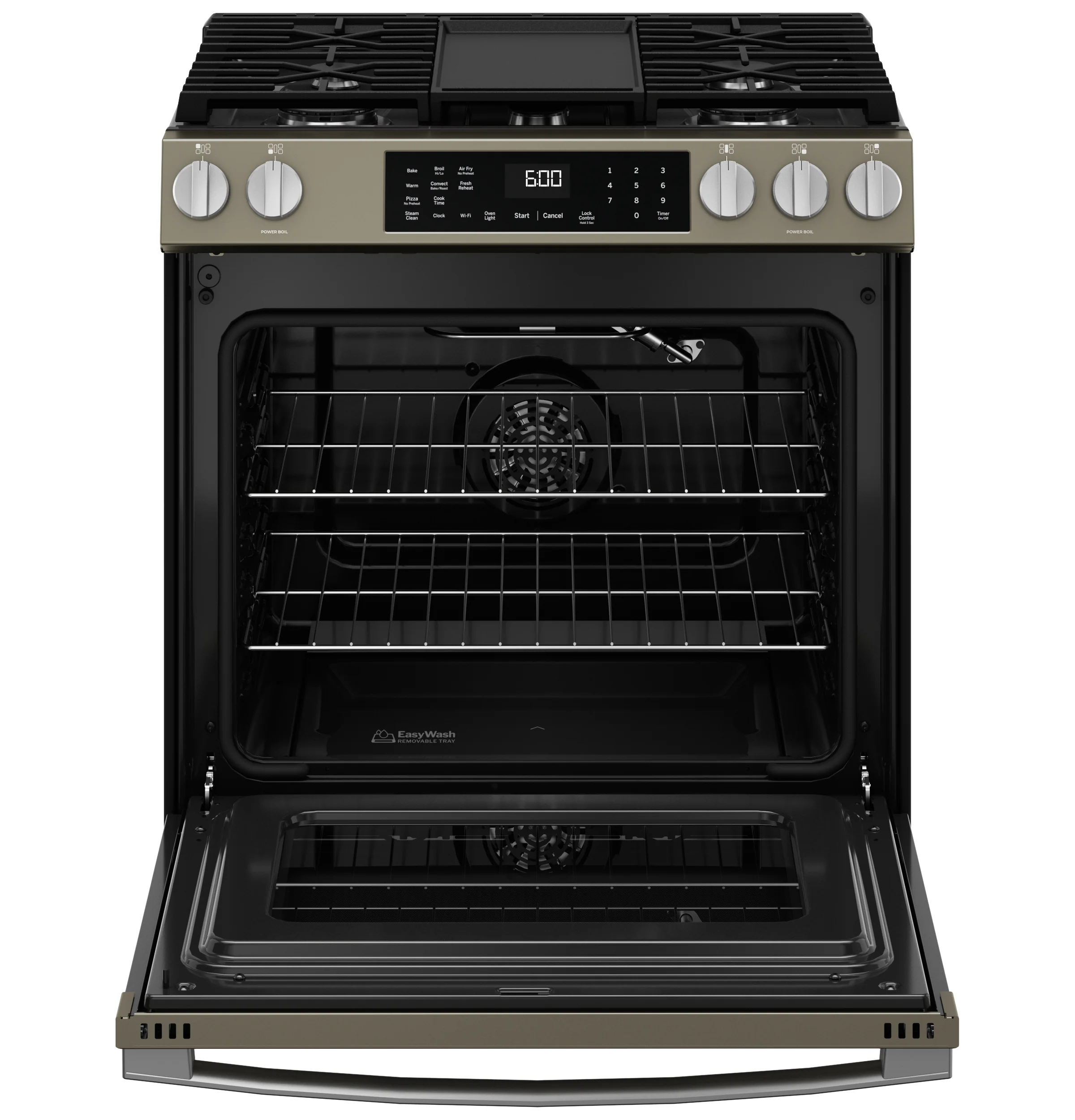 GE® 30" Slide-In Front-Control Convection Gas Range with No Preheat Air Fry and EasyWash™ Oven Tray GGS600AVES - Image 11