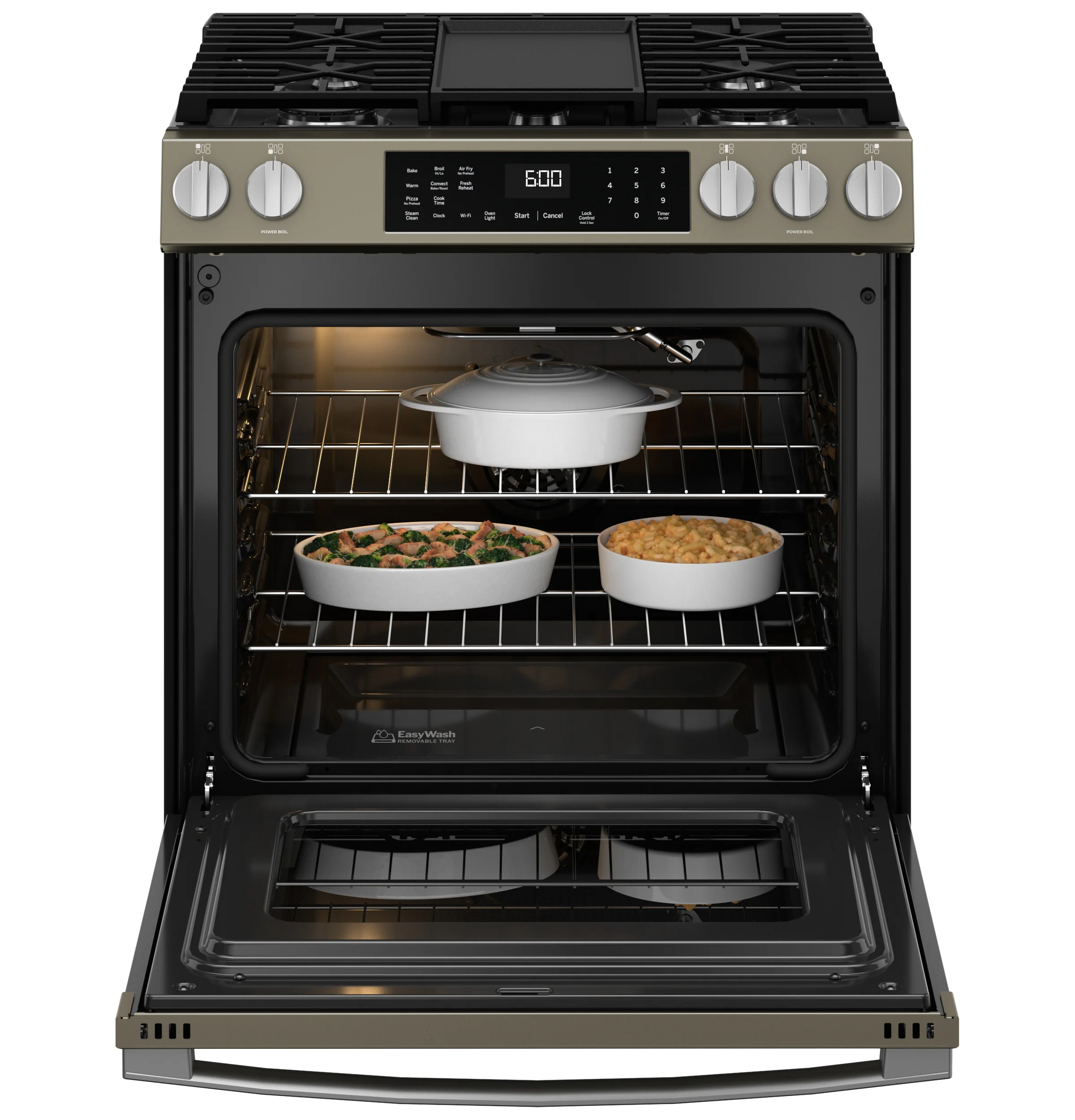 GE® 30" Slide-In Front-Control Convection Gas Range with No Preheat Air Fry and EasyWash™ Oven Tray GGS600AVES - Image 12