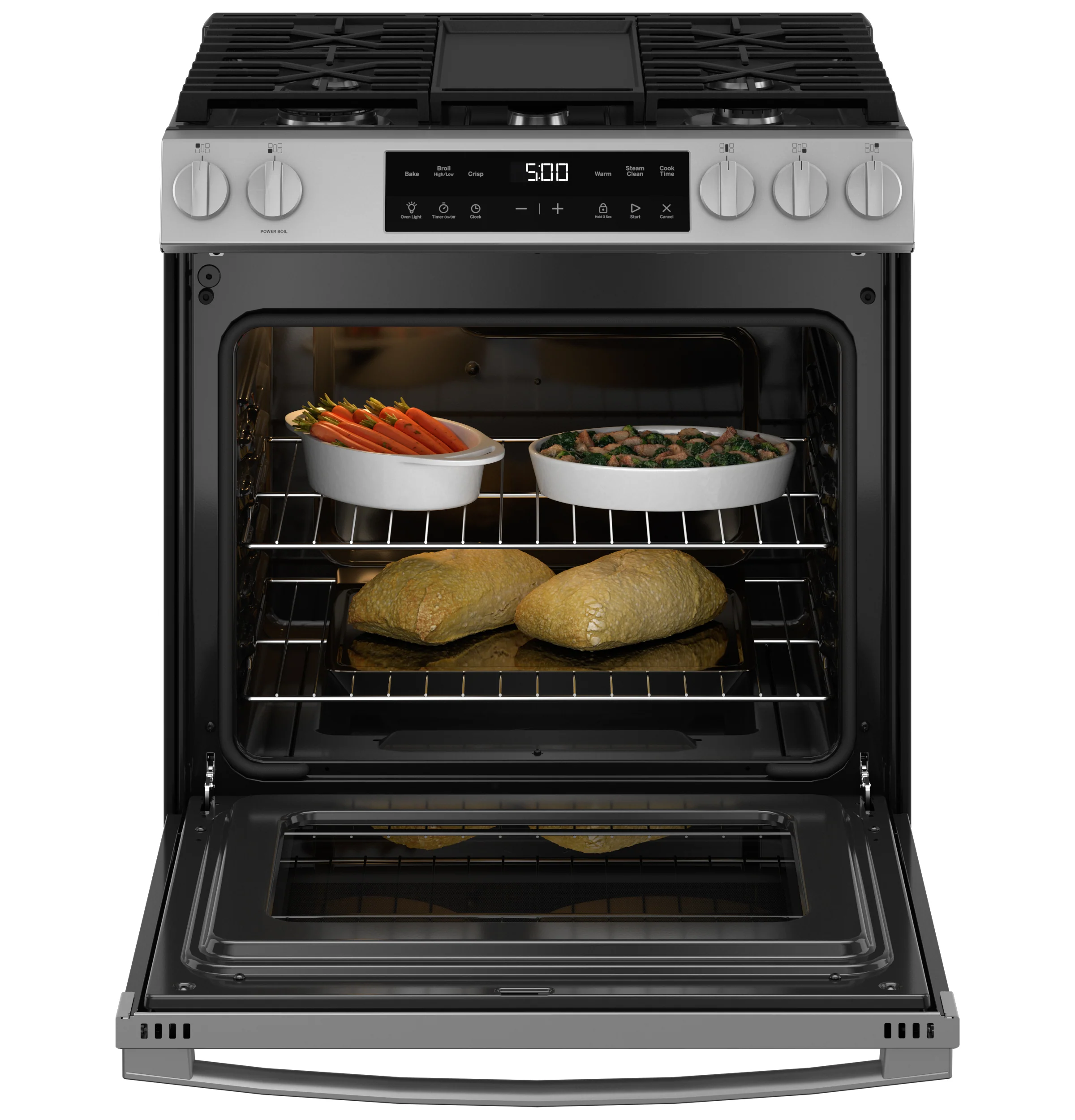 GE® 30" Slide-In Front Control Gas Range with Crisp Mode GGS500SVSS - Image 10