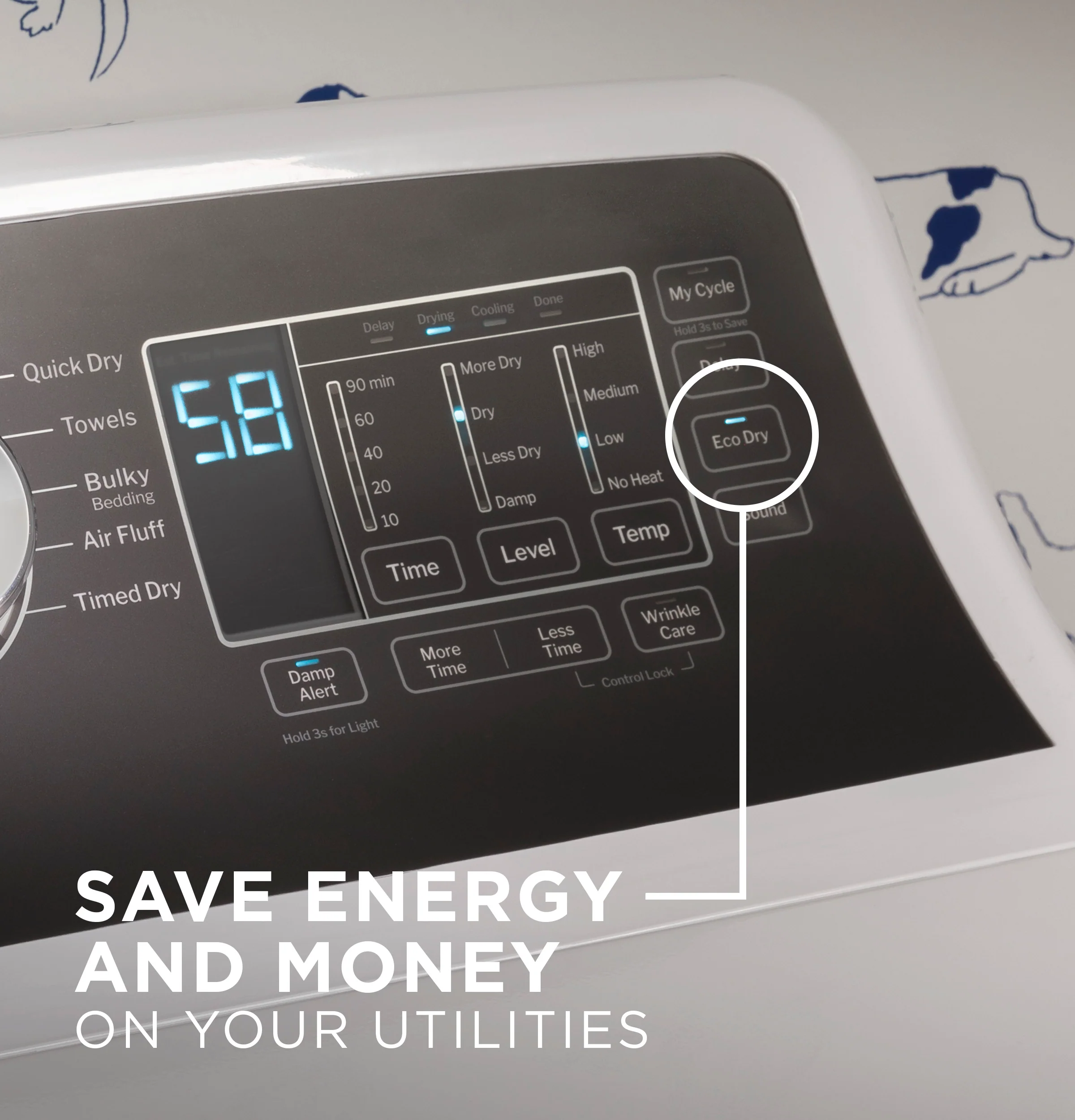 GE® 7.4 cu. ft. Capacity Electric Dryer with Up To 120 ft. Venting and Sensor Dry GTD58EBPVDG - Image 10