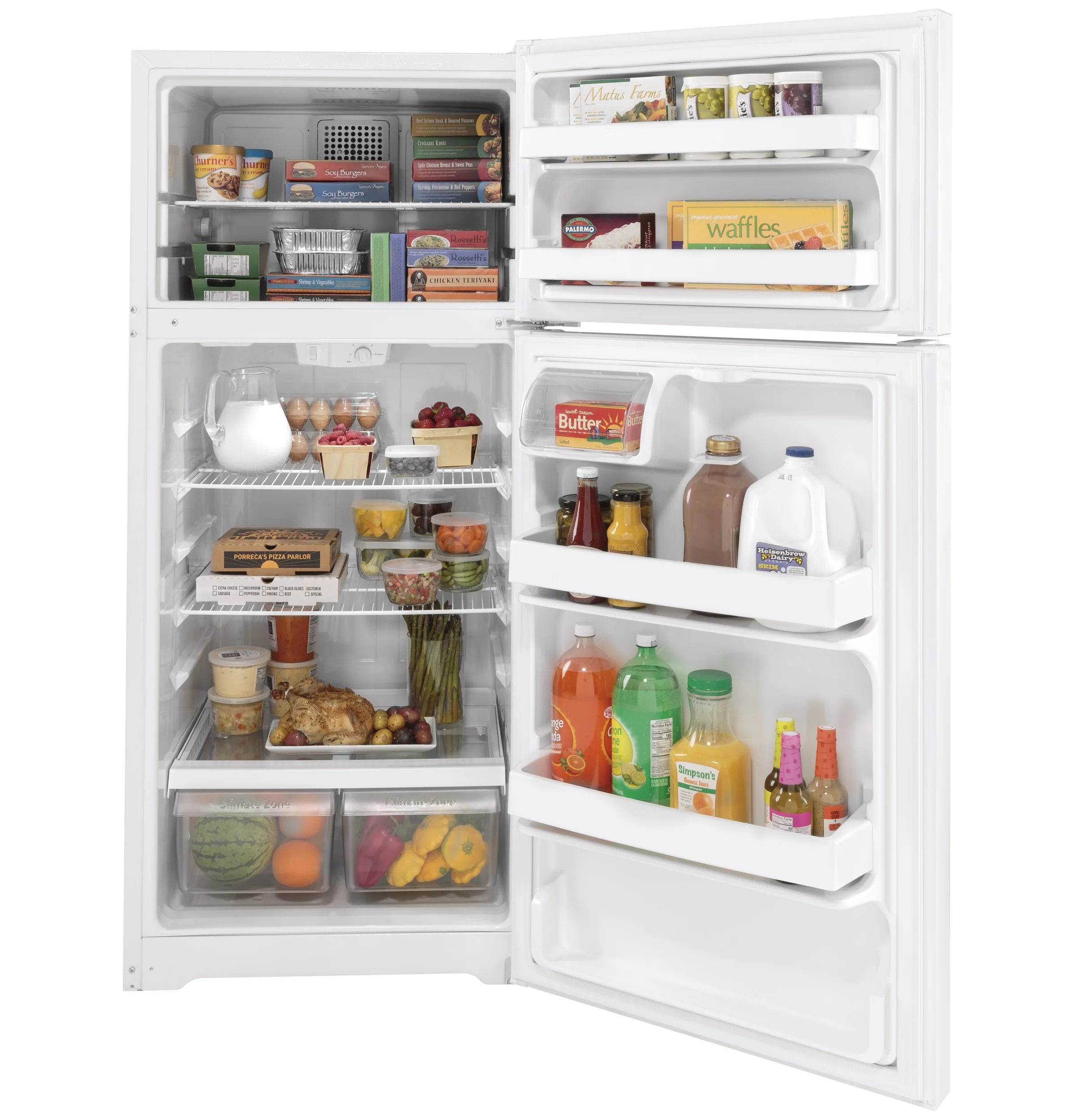 GE® ENERGY STAR® 16.6 Cu. Ft. Top-Freezer Refrigerator GTE17DTNRWW - Image 2