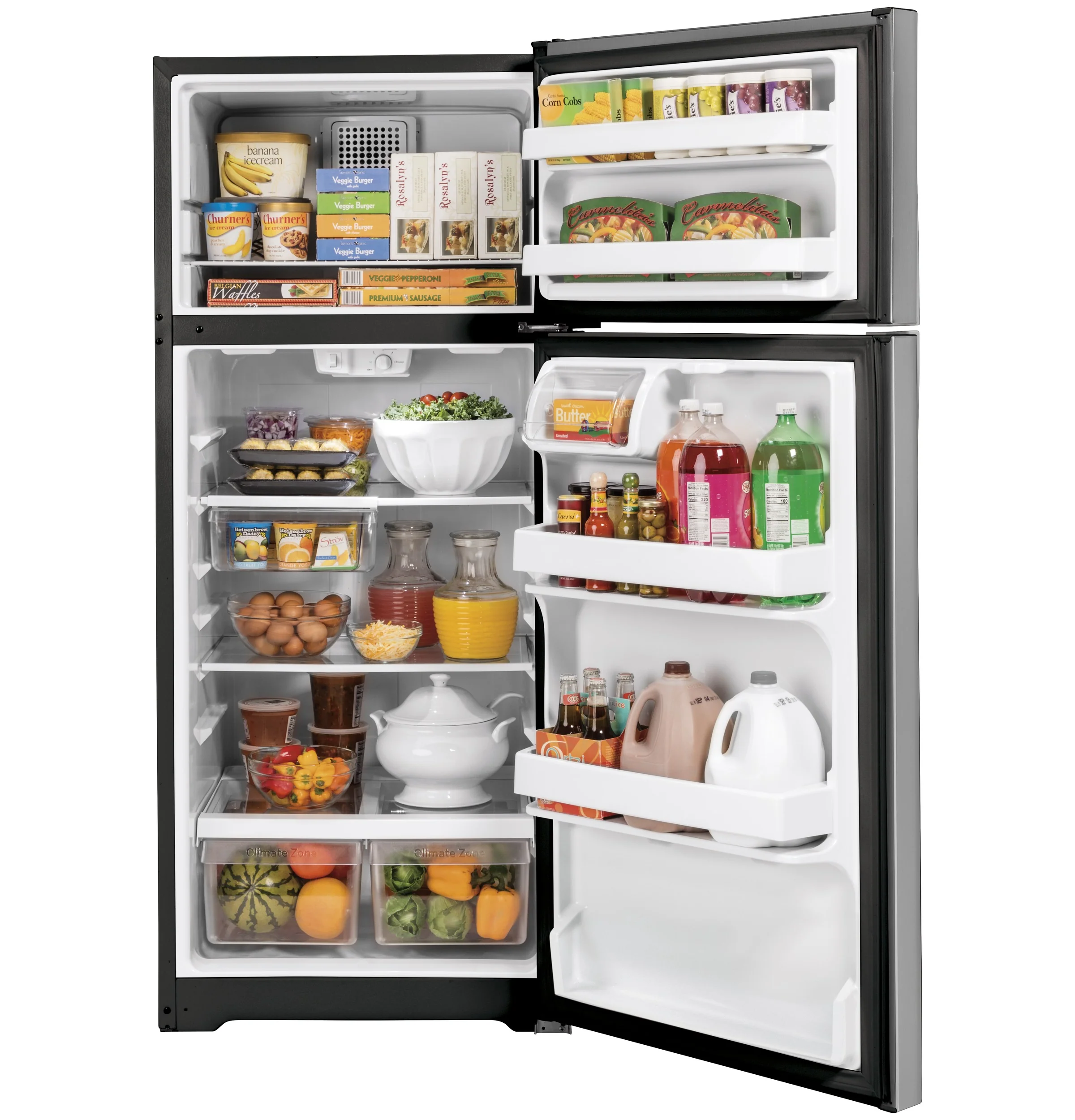 GE® ENERGY STAR® 16.6 Cu. Ft. Top-Freezer Refrigerator GTE17GSNRSS - Image 2