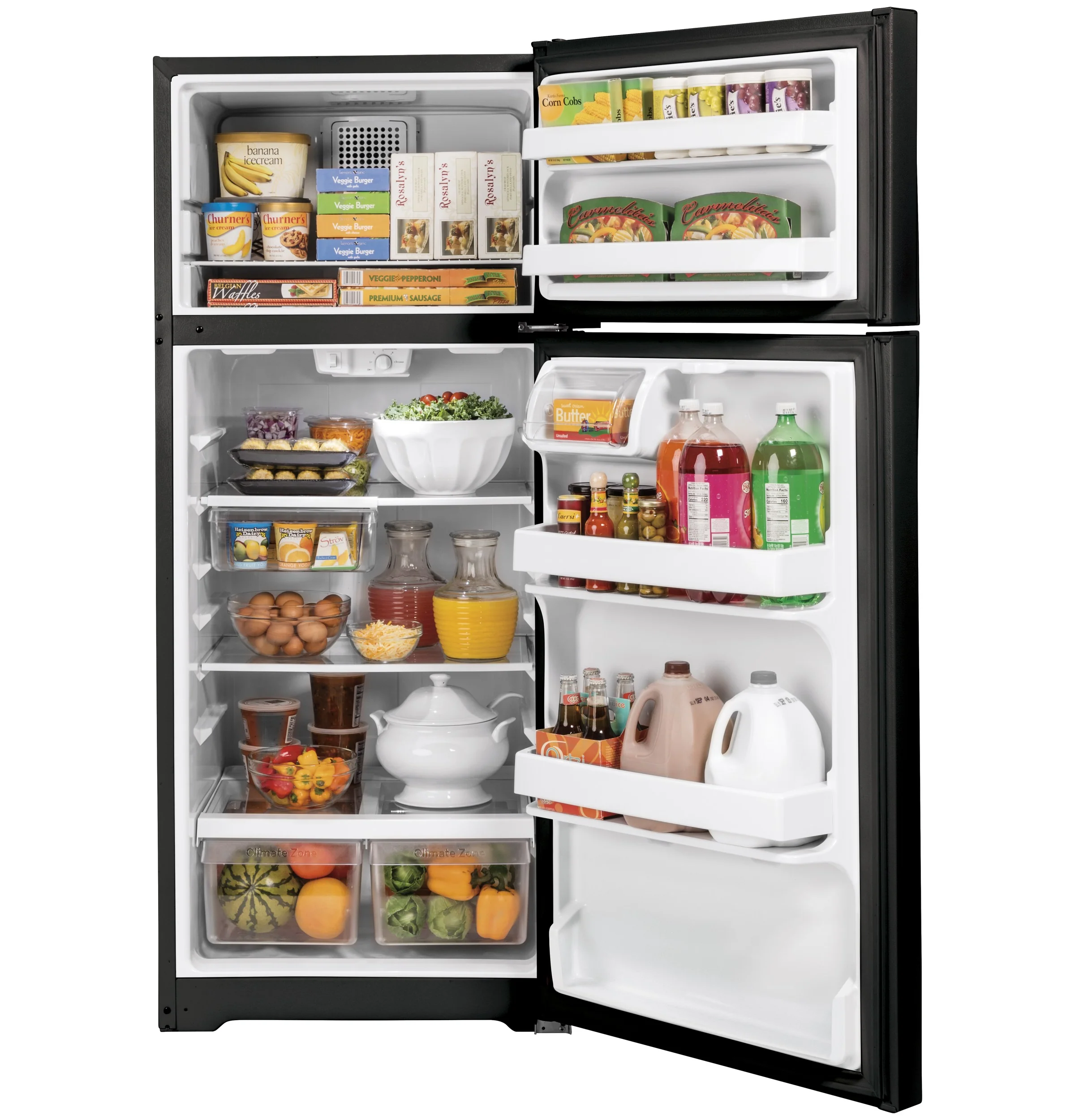 GE® ENERGY STAR® 16.6 Cu. Ft. Top-Freezer Refrigerator GTE17GTNRBB - Image 3