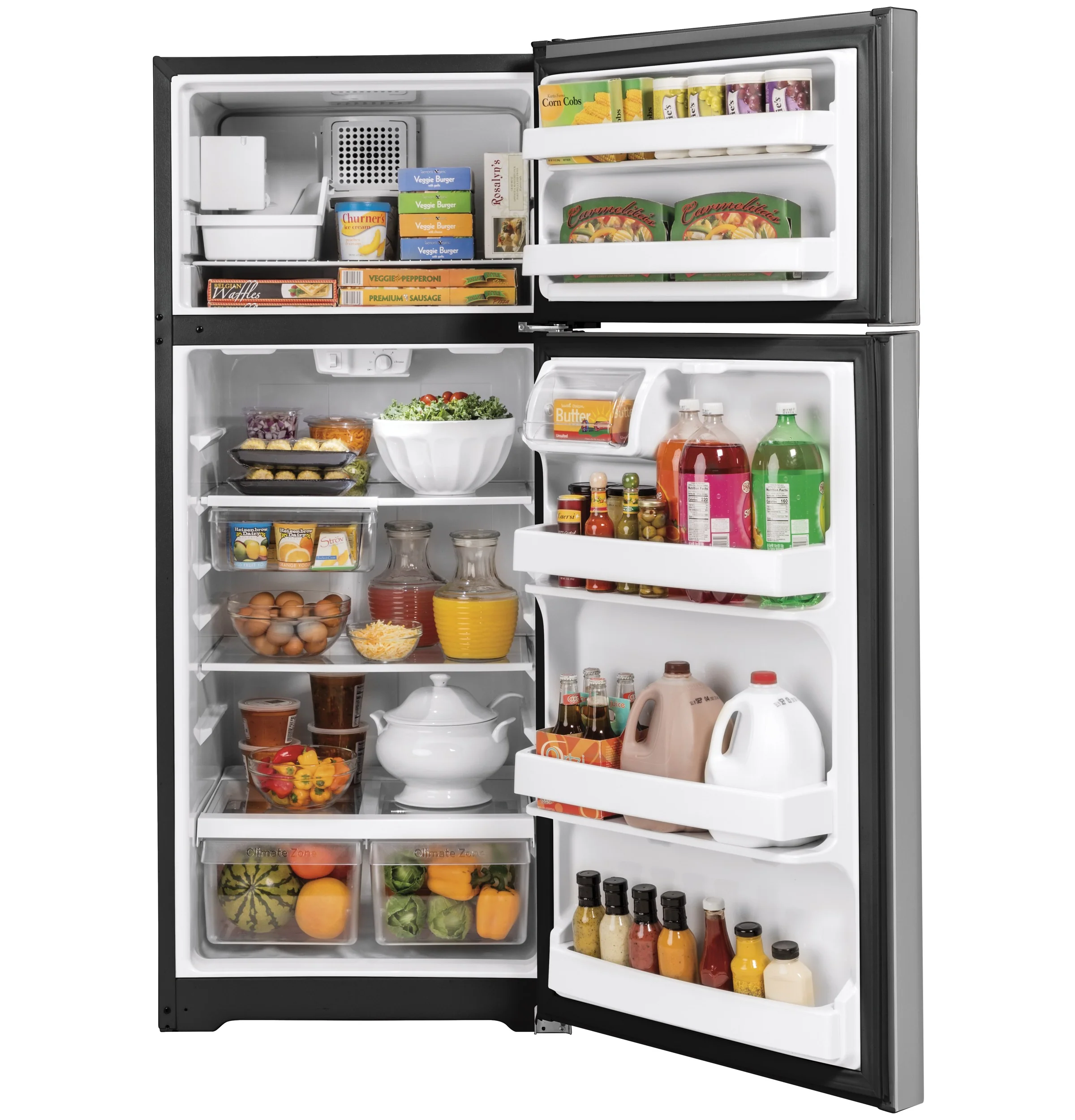 GE® ENERGY STAR® 17.5 Cu. Ft. Top-Freezer Refrigerator GIE18GSNRSS - Image 2