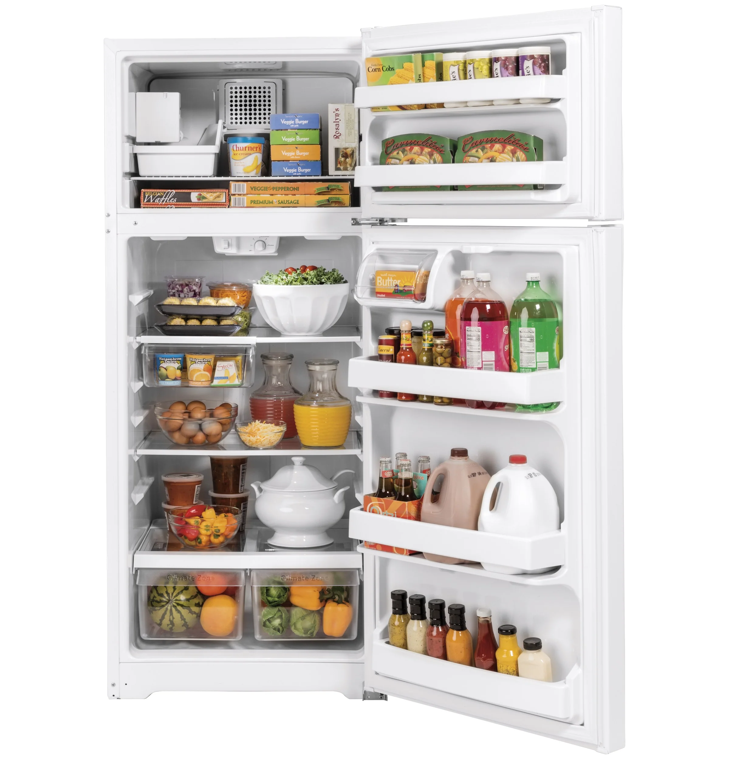 GE® ENERGY STAR® 17.5 Cu. Ft. Top-Freezer Refrigerator GIE18GTNRWW - Image 3