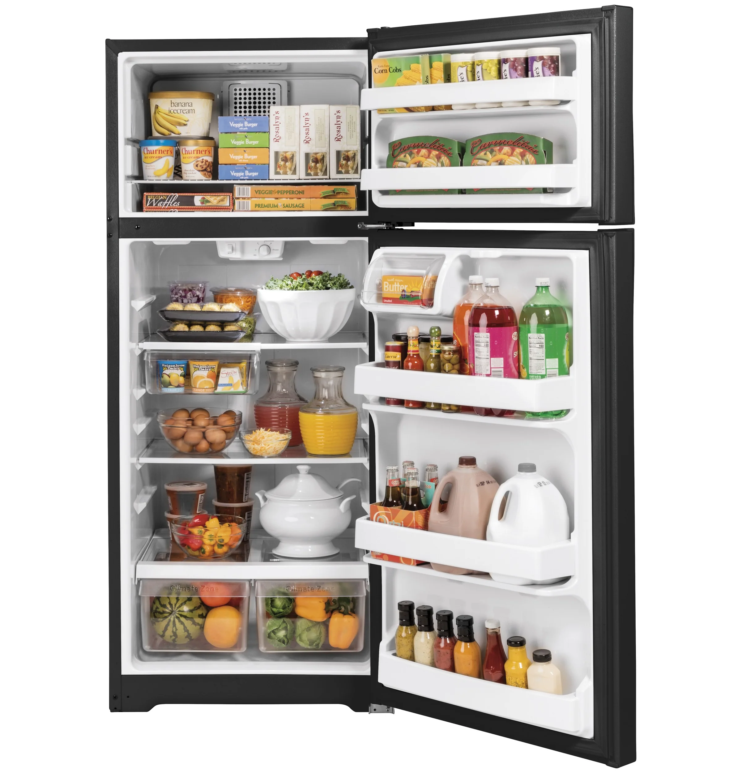 GE® ENERGY STAR® 17.5 Cu. Ft. Top-Freezer Refrigerator GTE18GTNRBB - Image 3