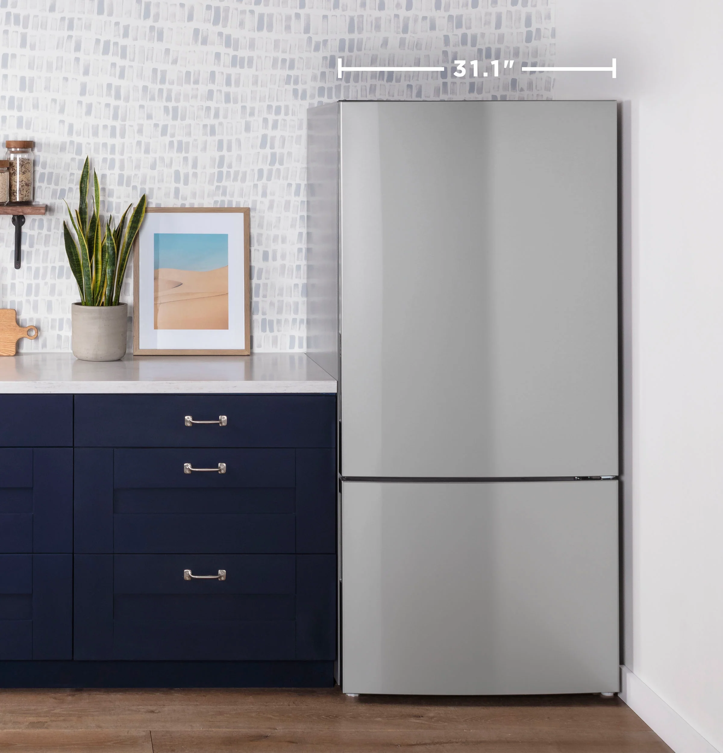 GE® ENERGY STAR® 17.7 Cu. Ft. Counter-Depth Bottom-Freezer Refrigerator GBE17HYRFS - Image 5