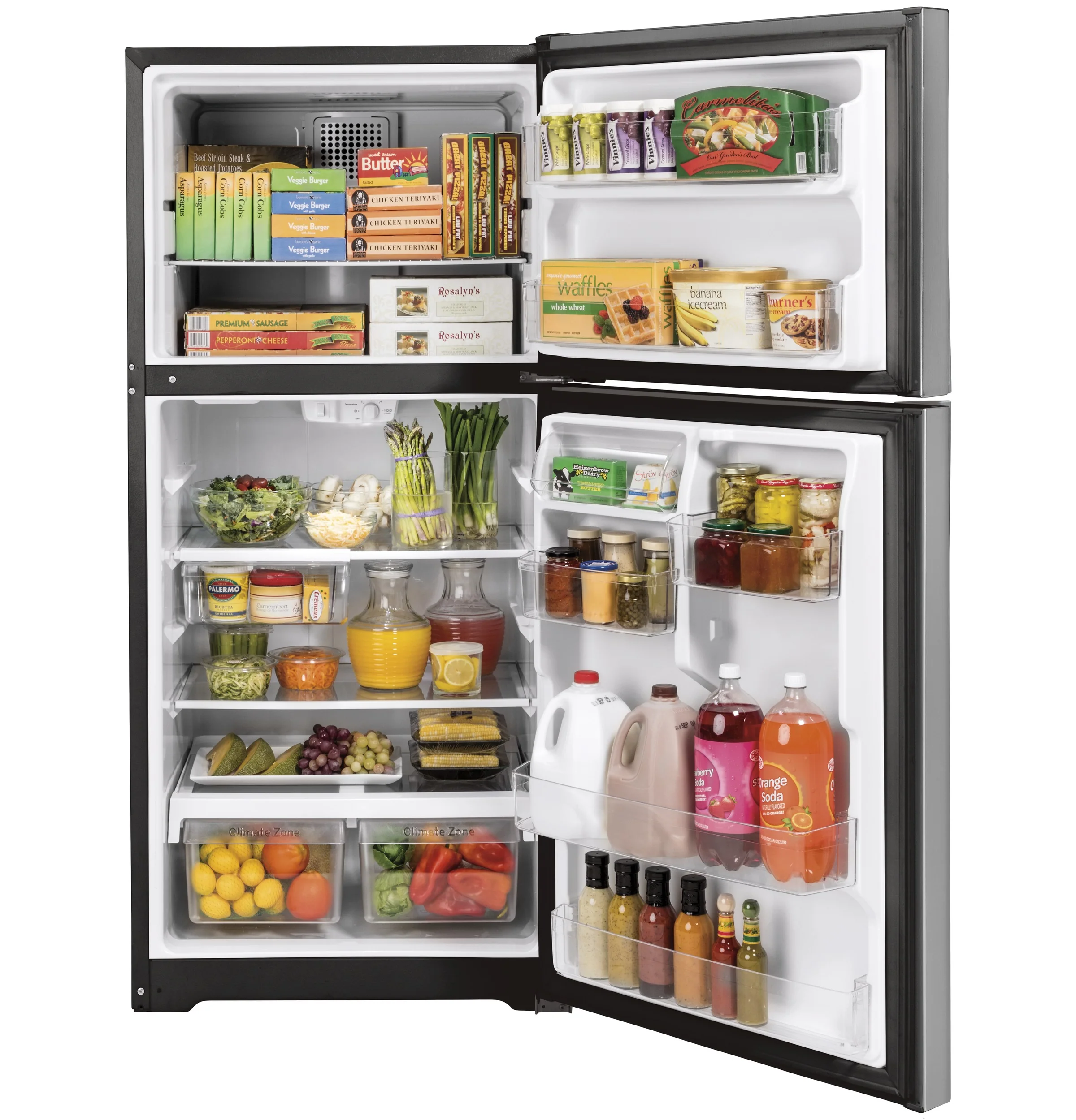 GE® ENERGY STAR® 19.2 Cu. Ft. Top-Freezer Refrigerator GTE19JSNRSS - Image 2