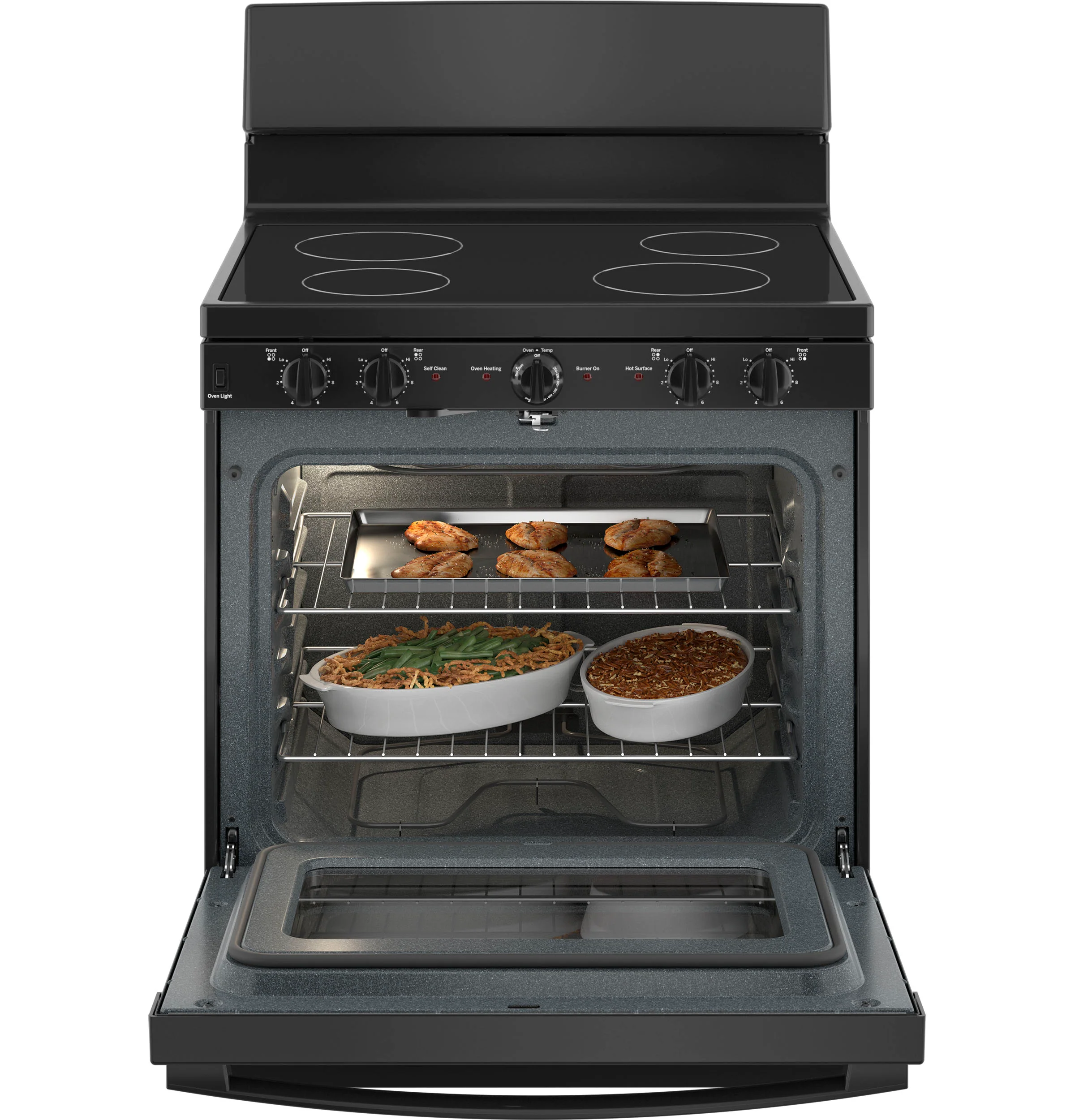 GE® ENERGY STAR® 30” Free-Standing Electric Radiant Smooth Cooktop Range JB480DYBB - Image 4
