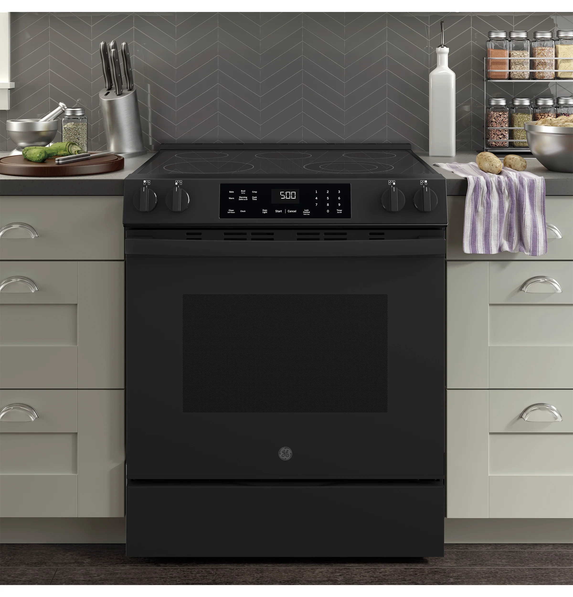 GE® ENERGY STAR® 30" Slide-In Electric Range with Crisp Mode GRS500PVBB - Image 9