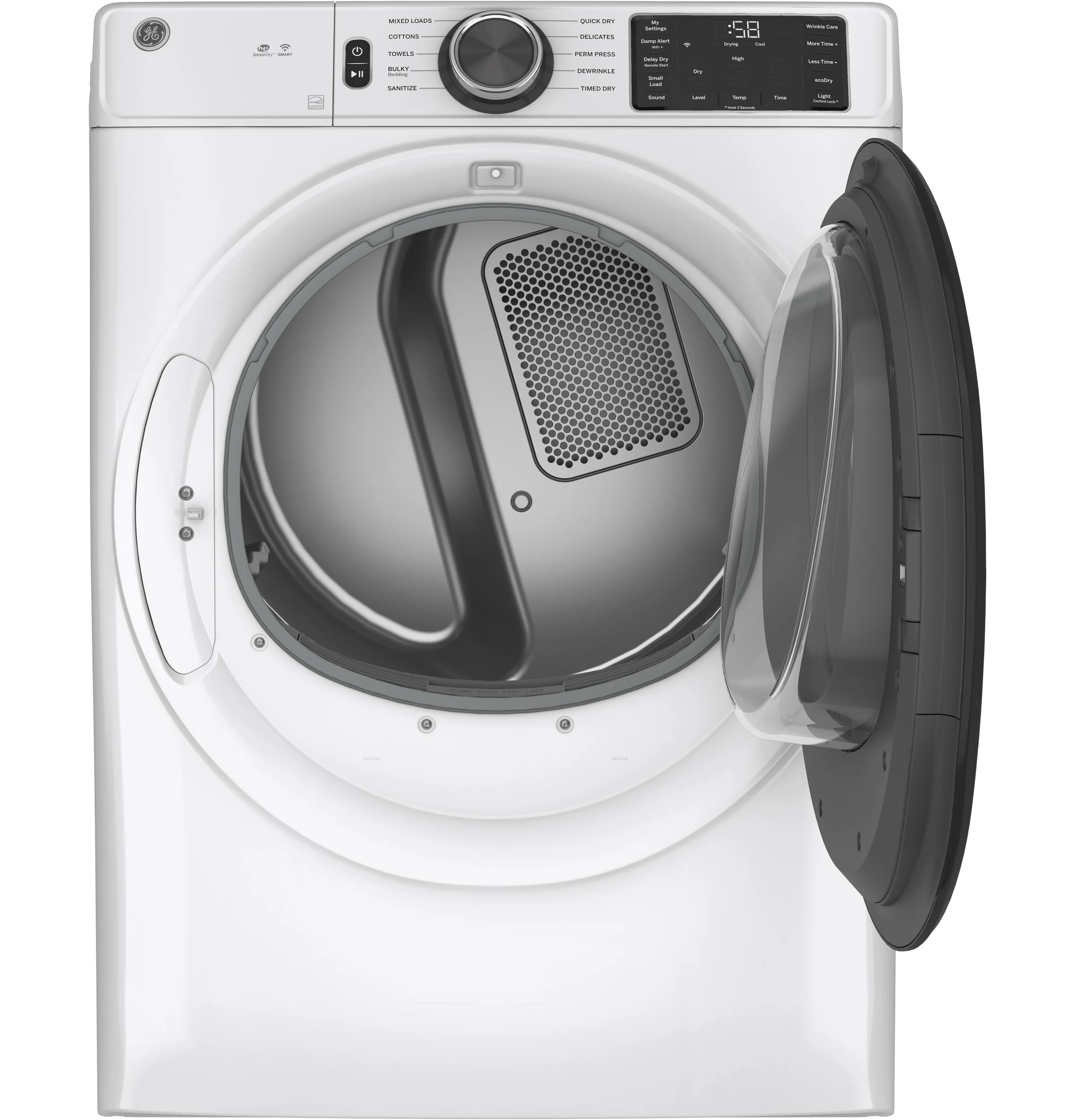 GE® ENERGY STAR® 7.8 cu. ft. Capacity Smart Front Load Electric Dryer with Sanitize Cycle GFD55ESSNWW - Image 4