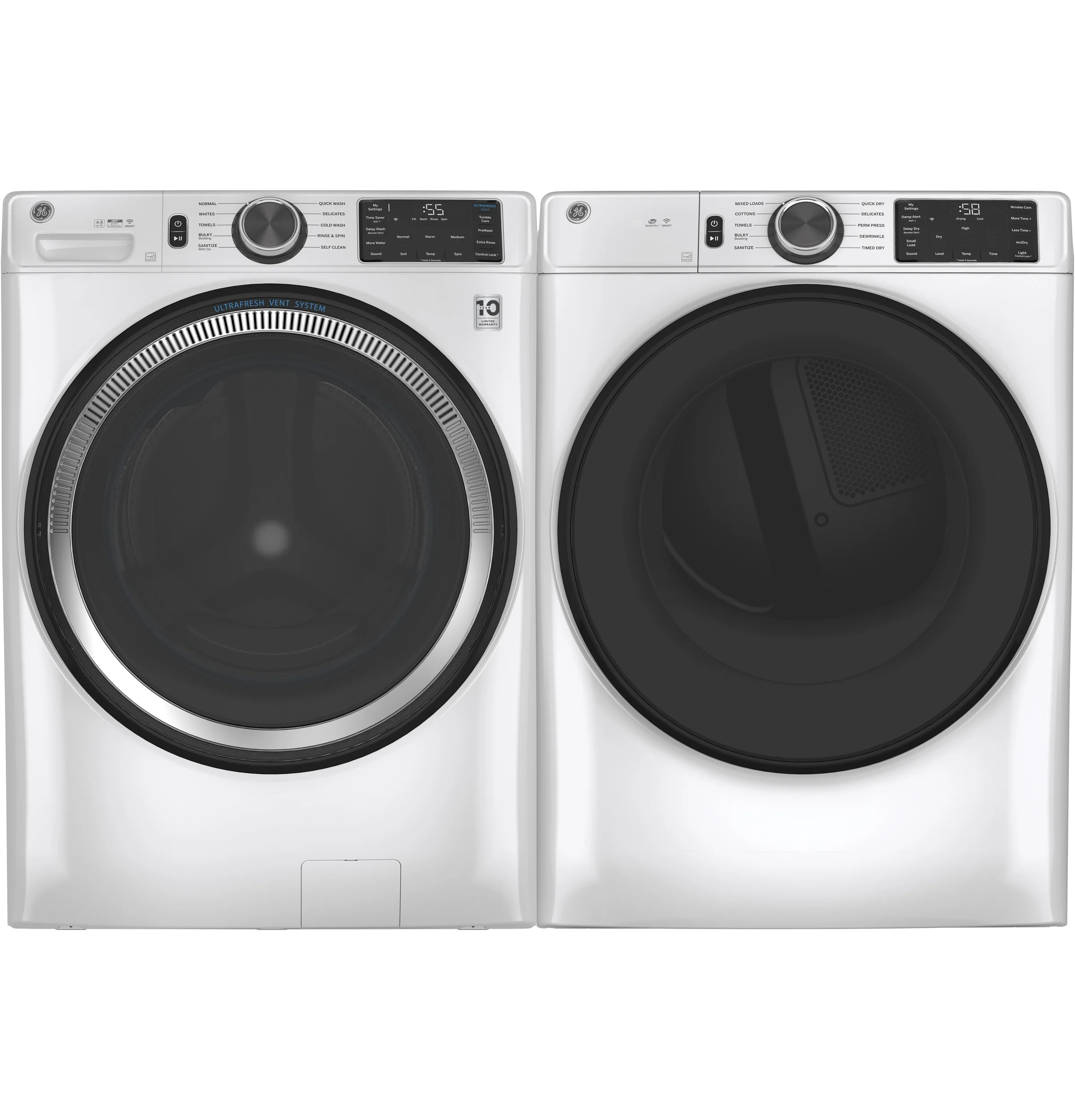 GE® ENERGY STAR 4.8 cu. ft. Capacity Smart Front Load ® Washer with UltraFresh Vent System with OdorBlock™ and Sanitize w/Oxi GFW550SSNWW - Image 7