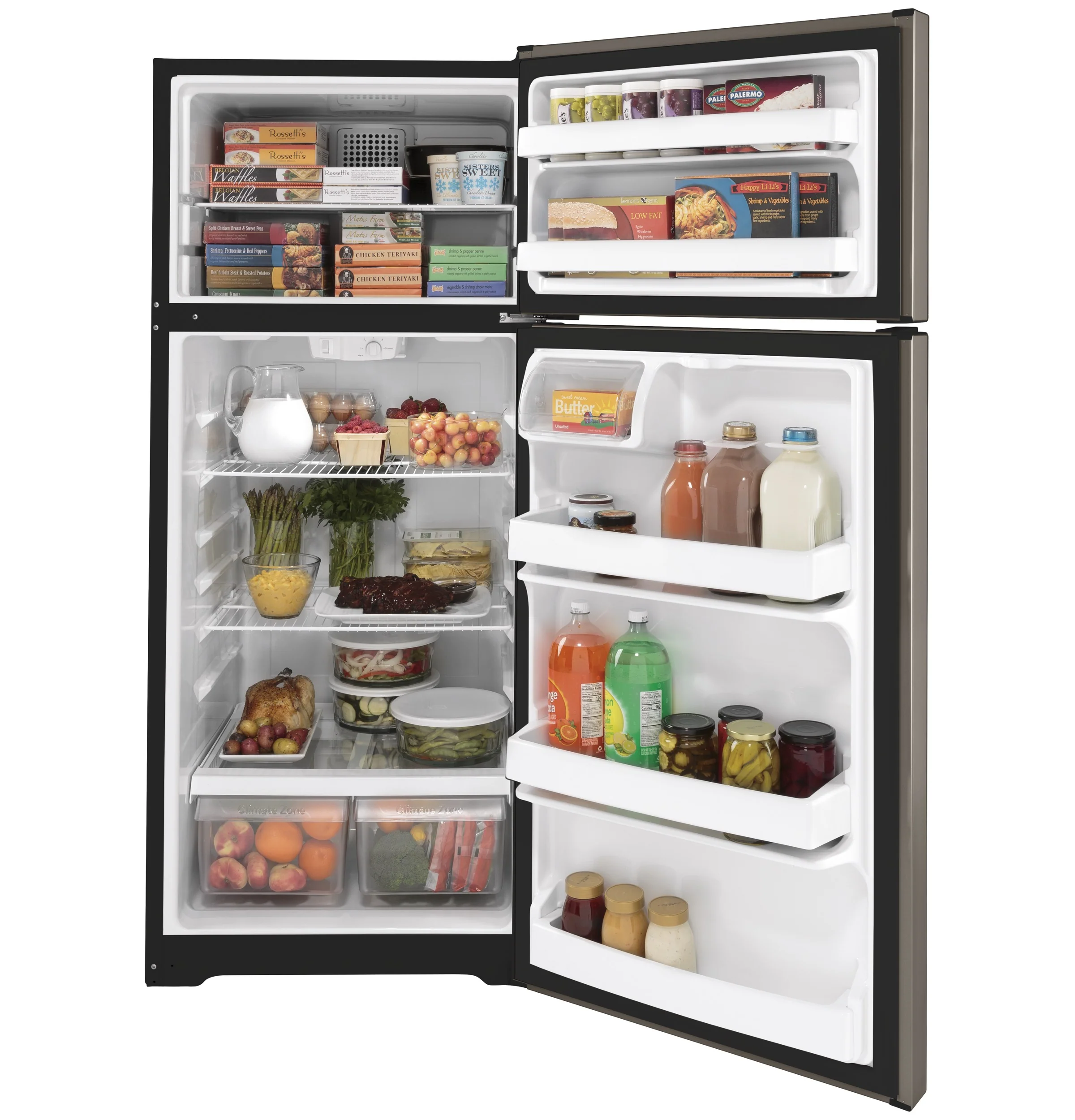 GE 17.5 Cu. Ft. Silver Top Freezer Refrigerator GTE18DCNRSA - Image 3