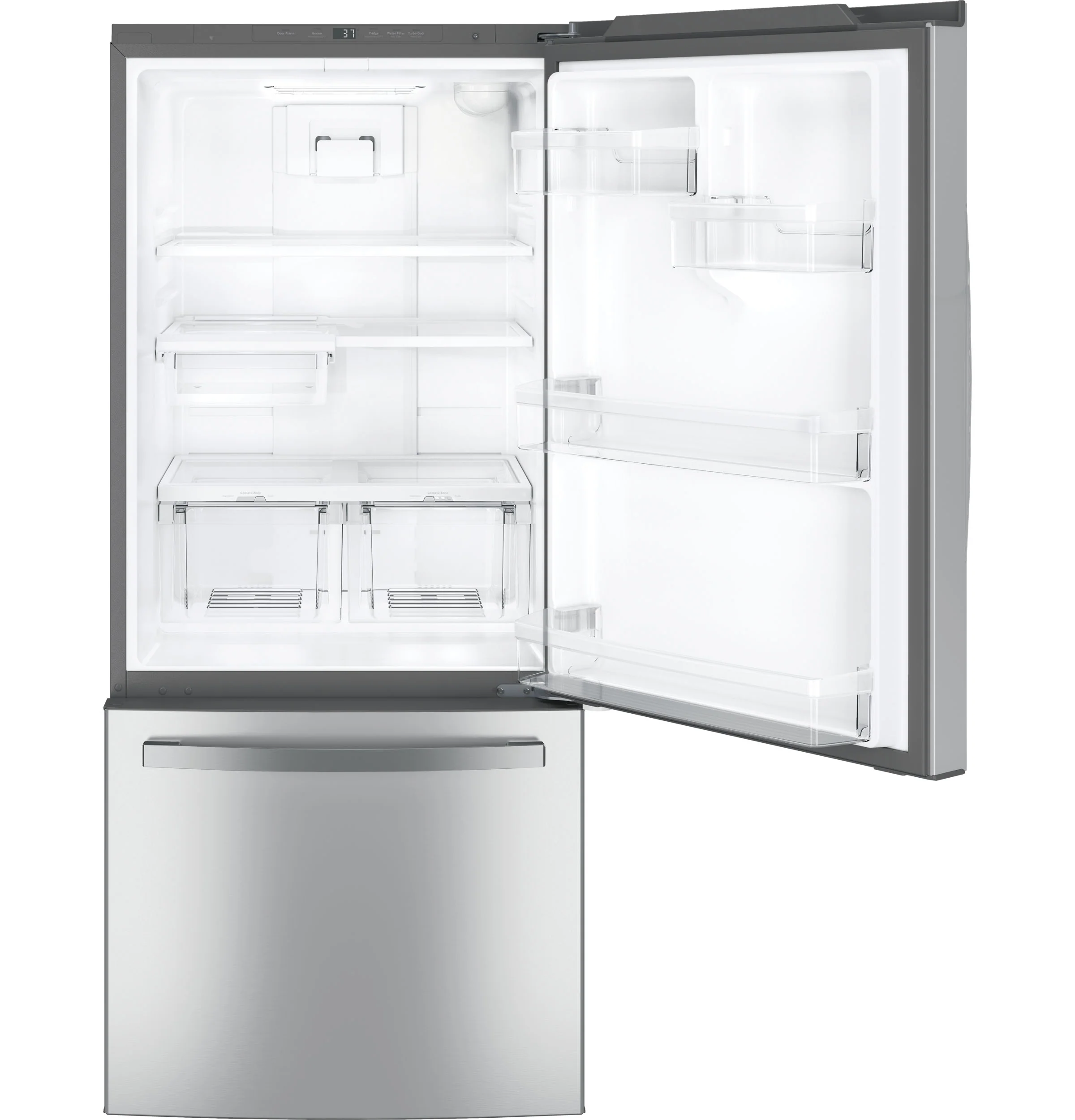 GE 21.0 Cu. Ft. Fingerprint Resistant Stainless Steel Bottom Freezer Refrigerator GDE21EYKFS - Image 2