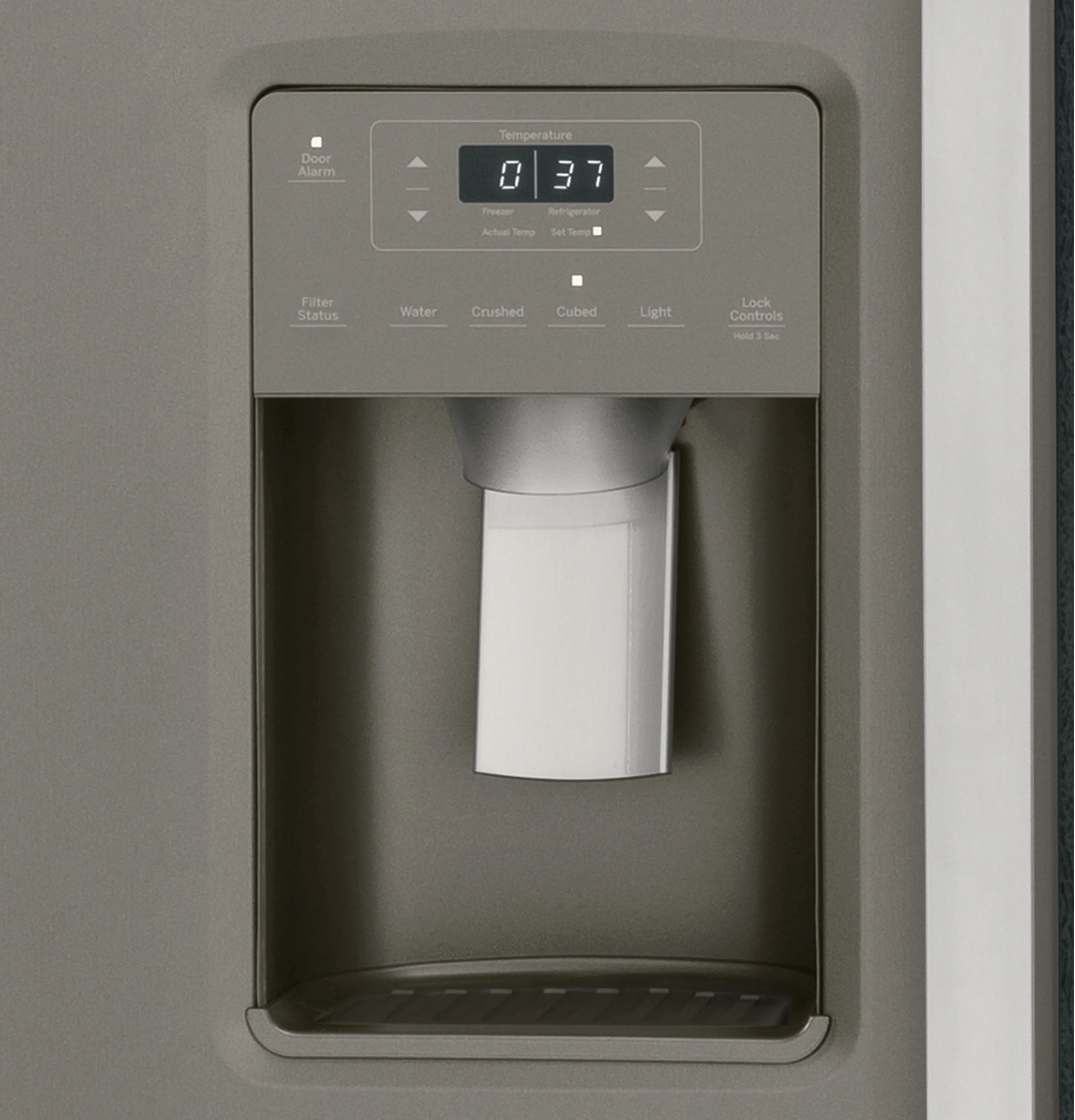 GE 23.0 Cu. Ft. Fingerprint Resistant Slate Side-by-Side Refrigerator GSS23GMPES - Image 4