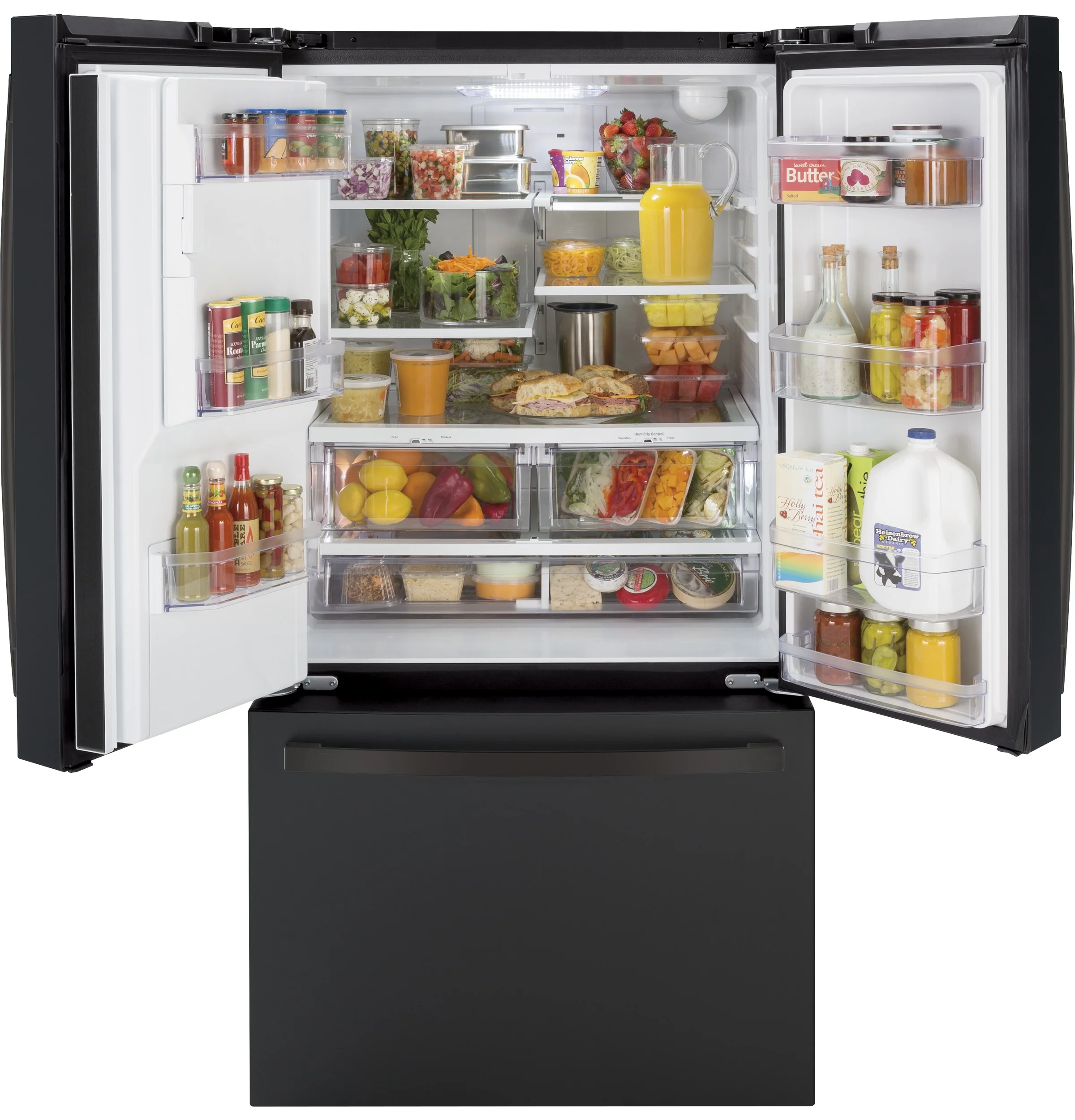 GE 25.6 Cu. Ft. Black Slate French Door Refrigerator GFE26JEMDS - Image 3