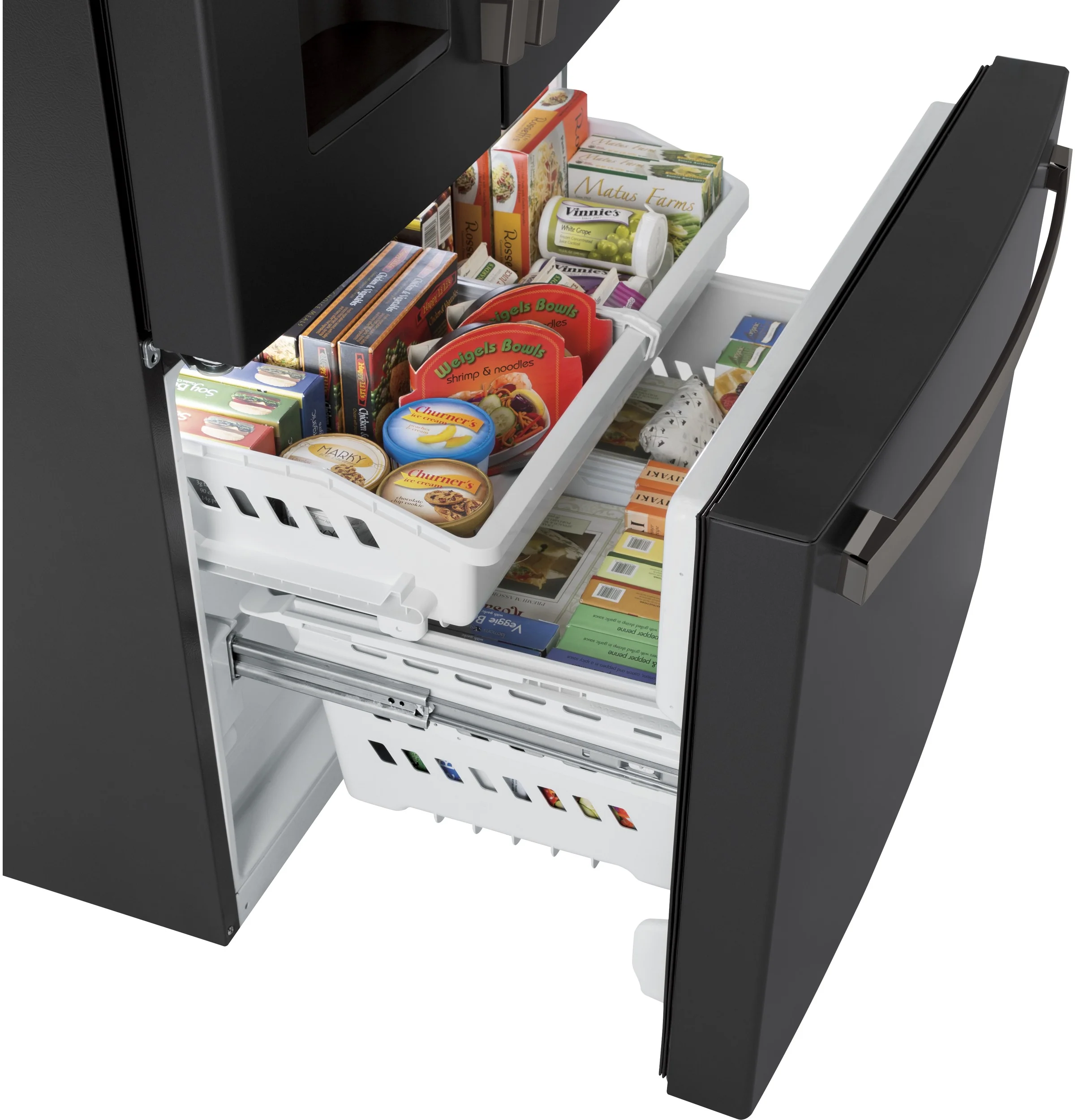 GE 25.6 Cu. Ft. Black Slate French Door Refrigerator GFE26JEMDS - Image 4