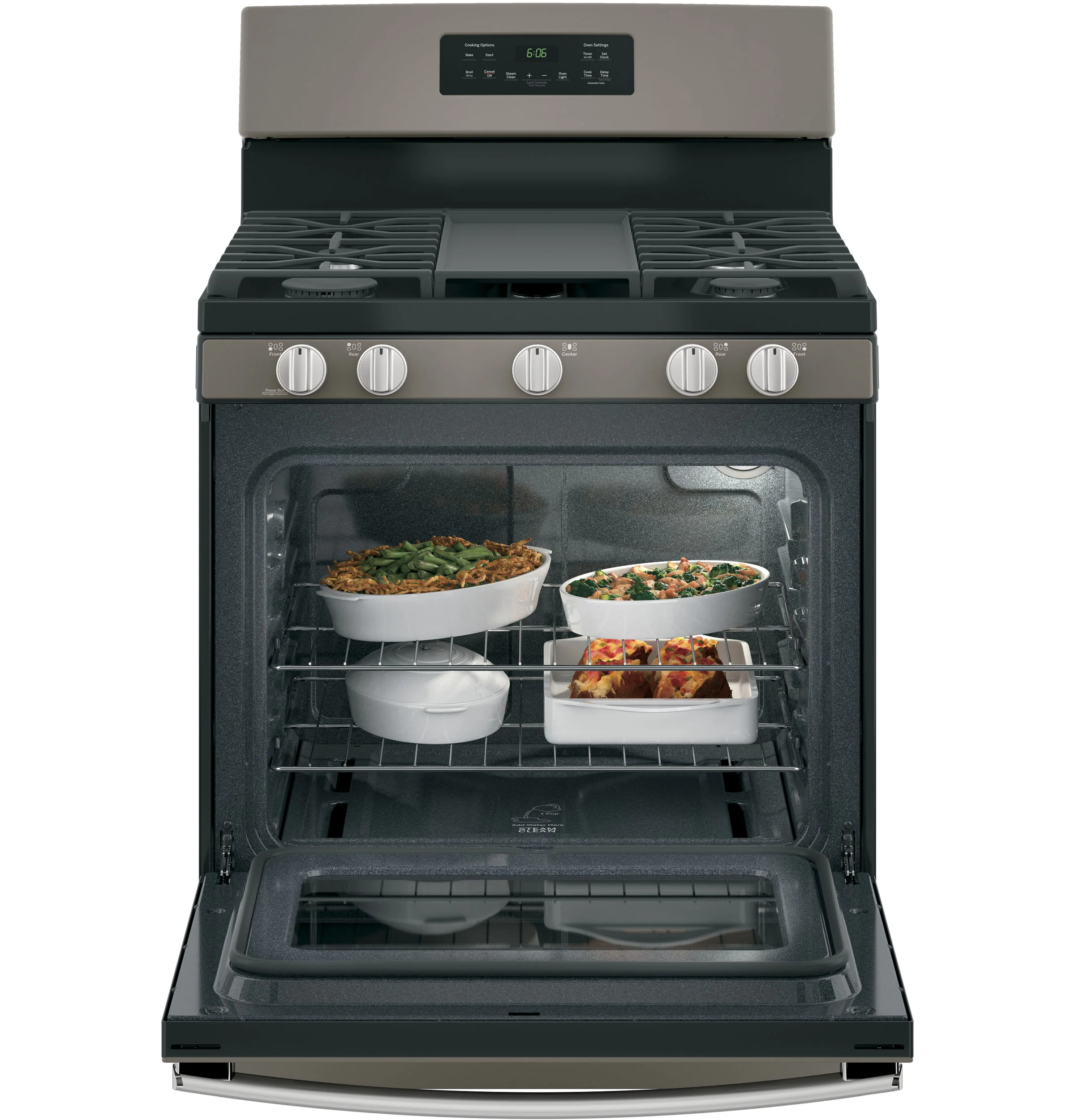 GE 30" Slate Free Standing Gas Range JGBS66EEKES - Image 4
