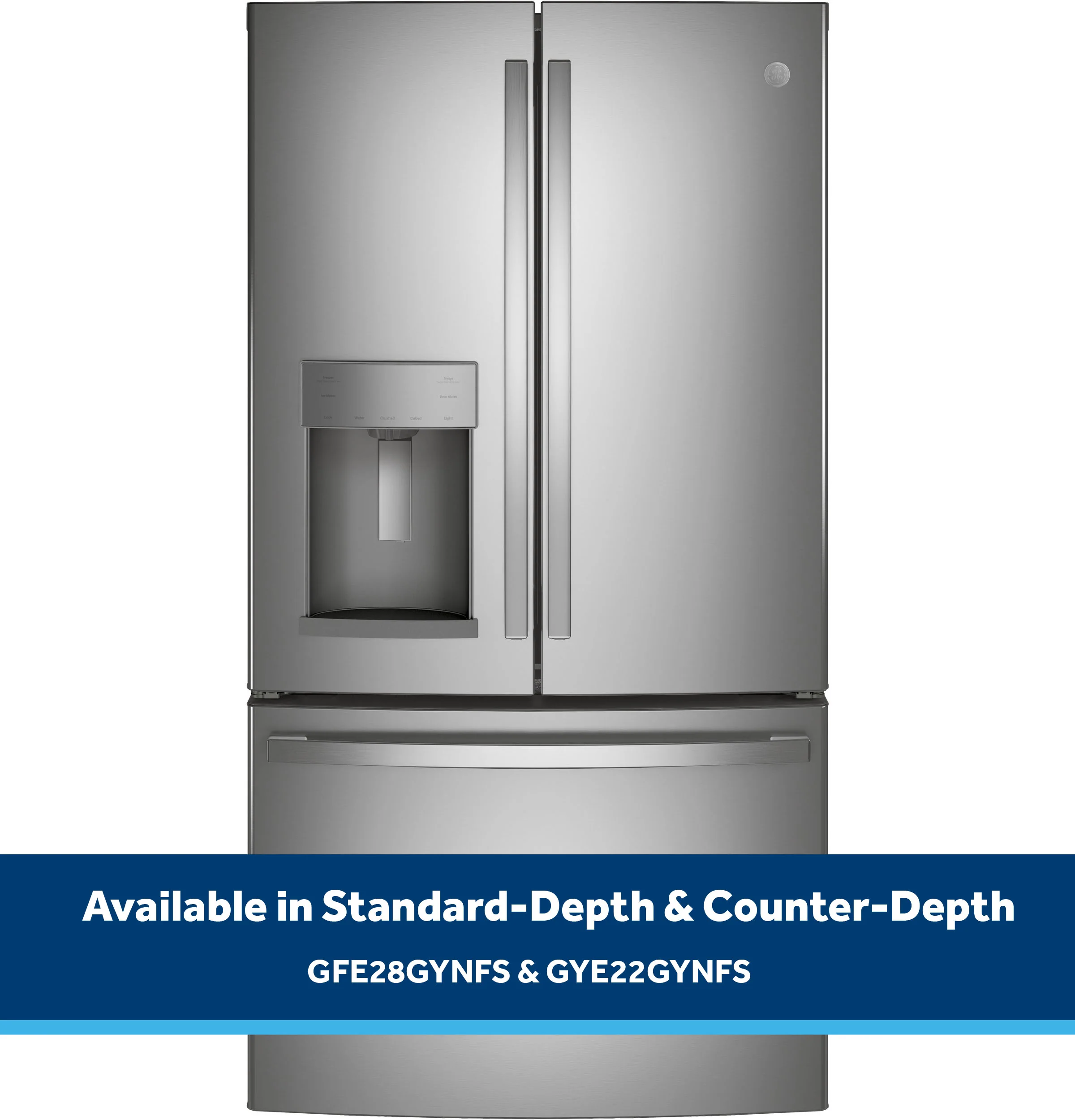 GE ENERGY STAR 22.1 Cu. Ft. Counter-Depth Fingerprint Resistant French-Door Refrigerator GYE22GYNFS - Image 11