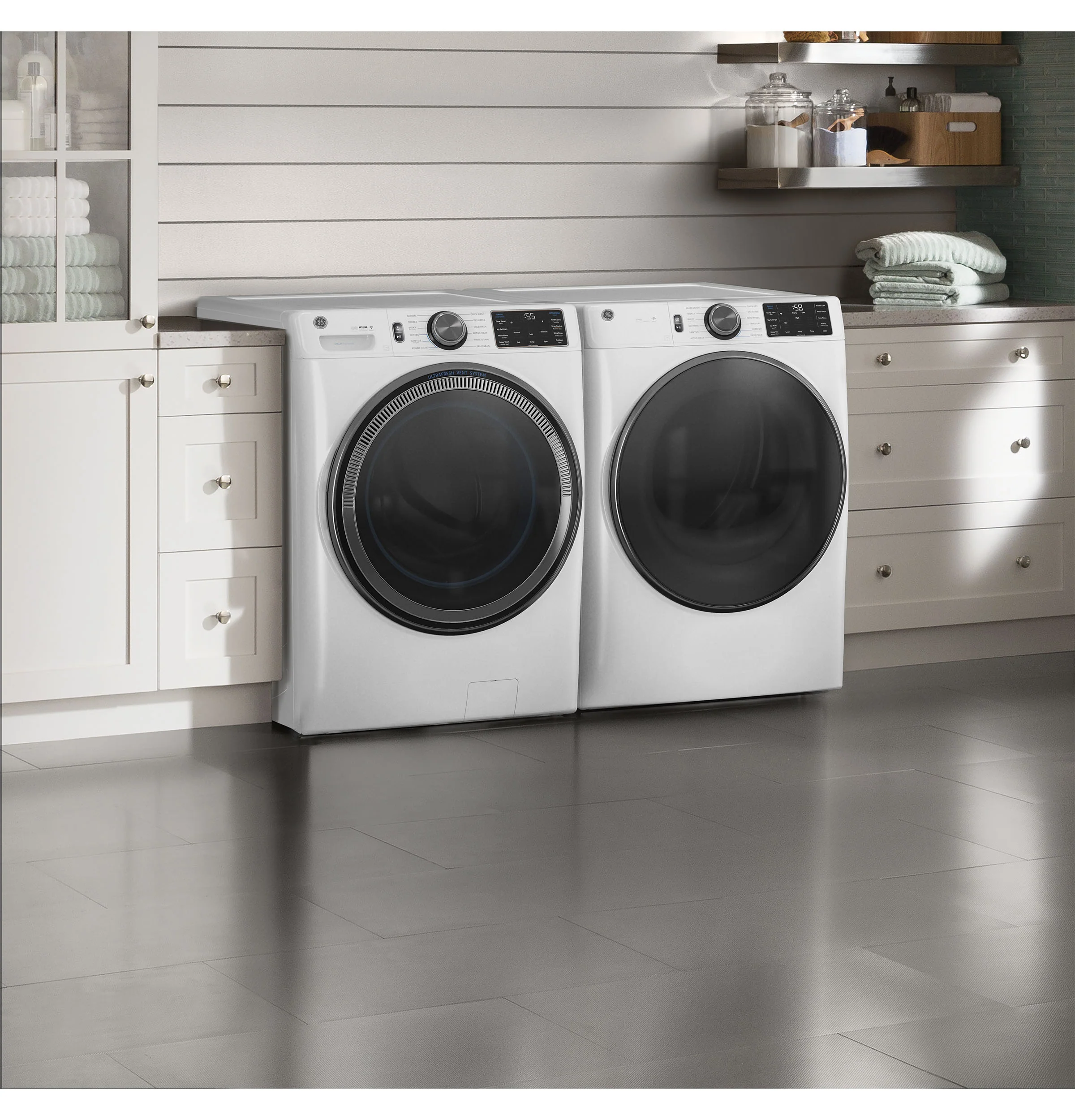 GE ENERGY STAR 7.8 cu. ft. Capacity Smart Front Load Electric Dryer with Steam and Sanitize Cycle GFD65ESSVWW - Image 5