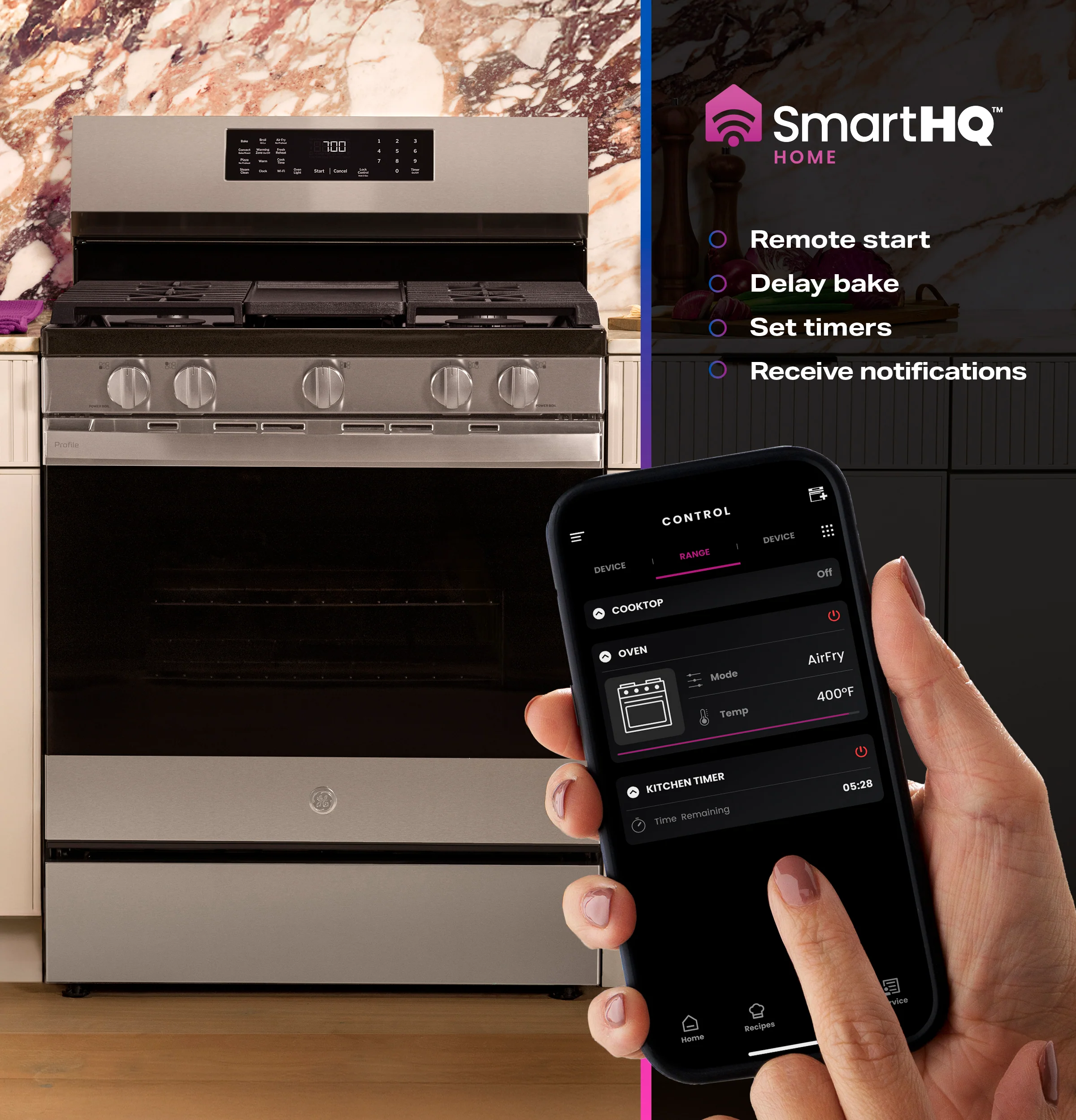 GE Profile™ 30” Smart Free-Standing Gas Convection Range with No Preheat Air Fry and EasyWash™ Oven Tray PGF700AYFS - Image 15