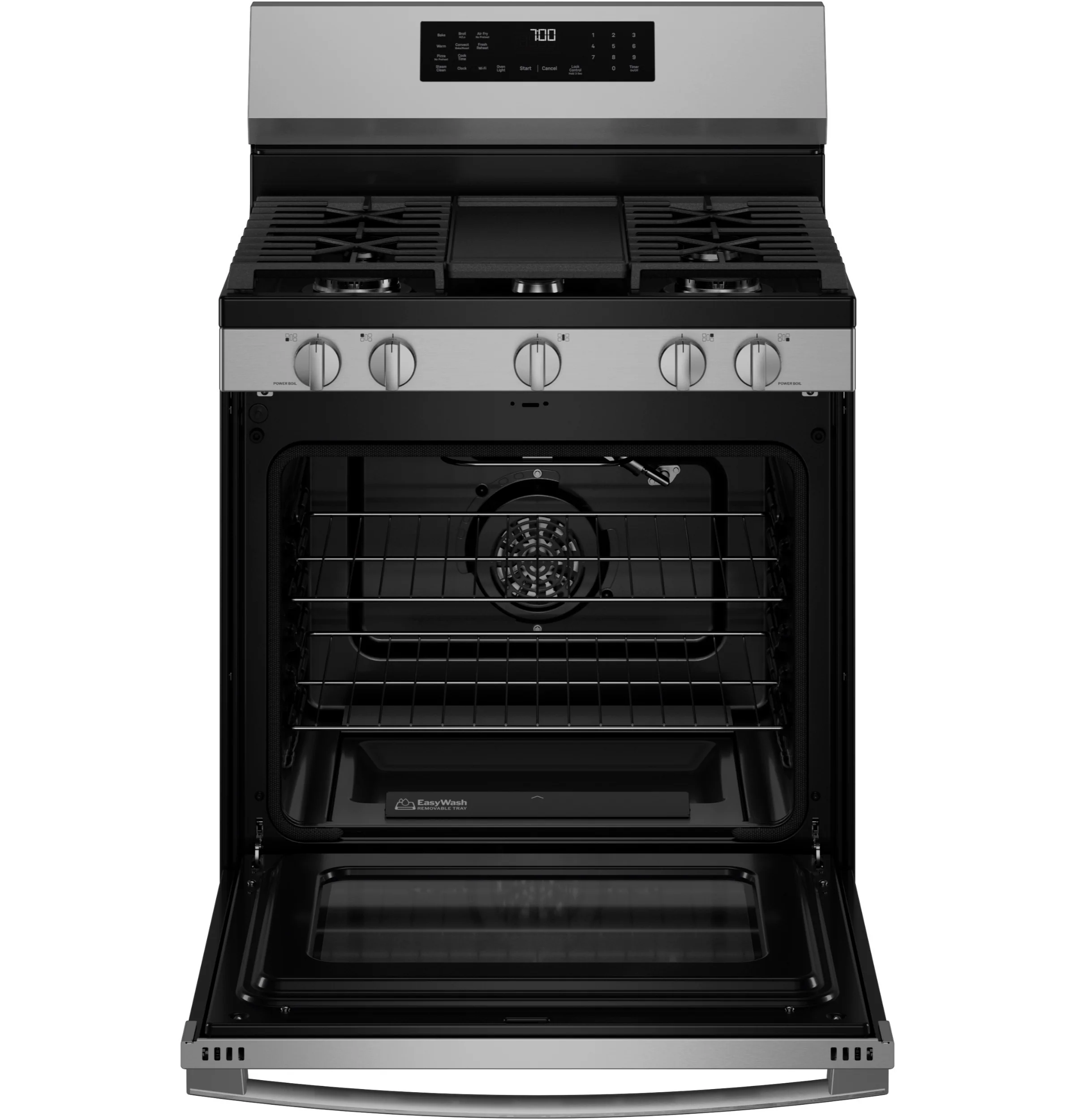 GE Profile™ 30” Smart Free-Standing Gas Convection Range with No Preheat Air Fry and EasyWash™ Oven Tray PGF700AYFS - Image 6