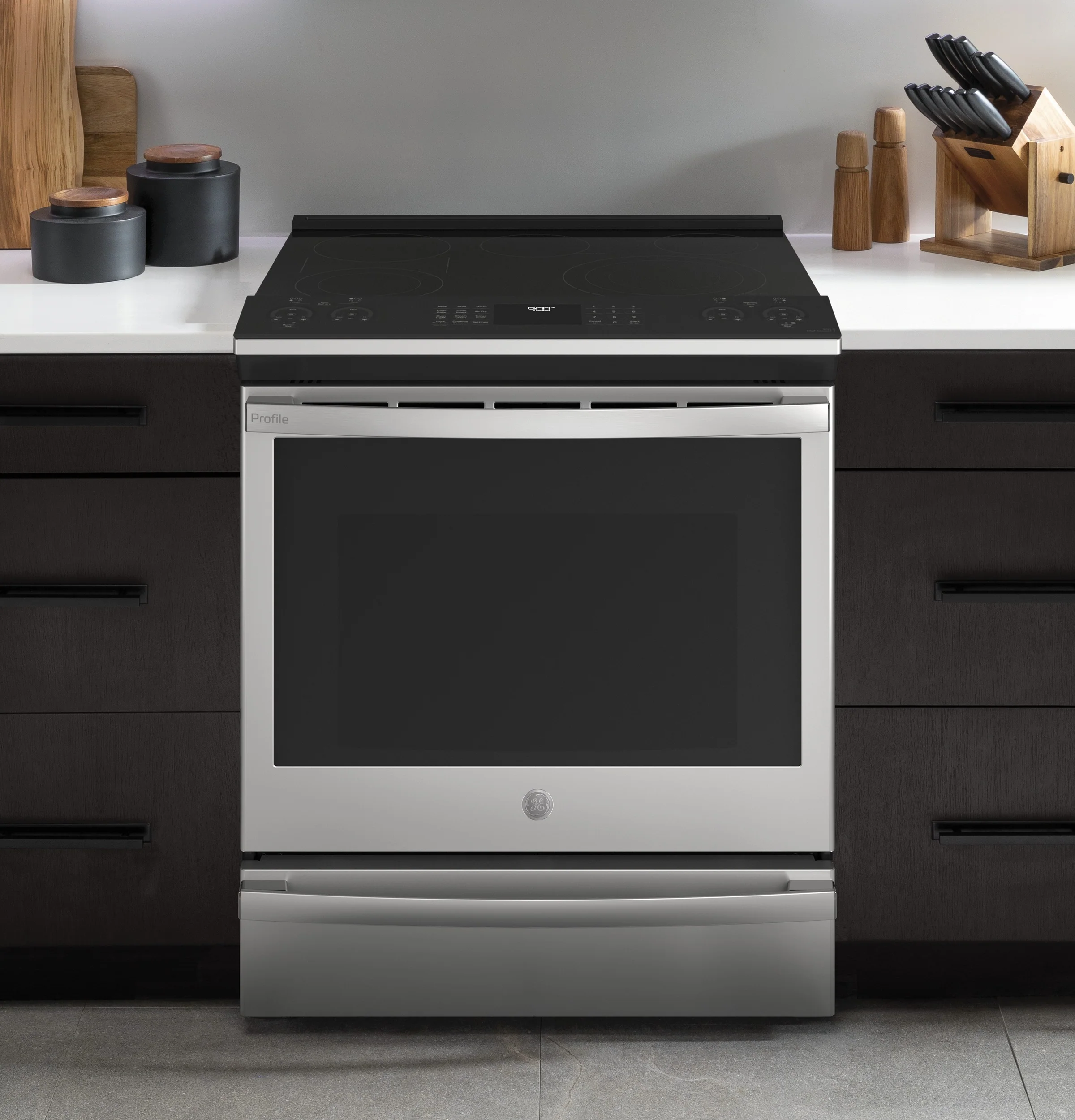 GE Profile™ 30" Smart Slide-In Electric Convection Fingerprint Resistant Range with No Preheat Air Fry PSS93YPFS - Image 11