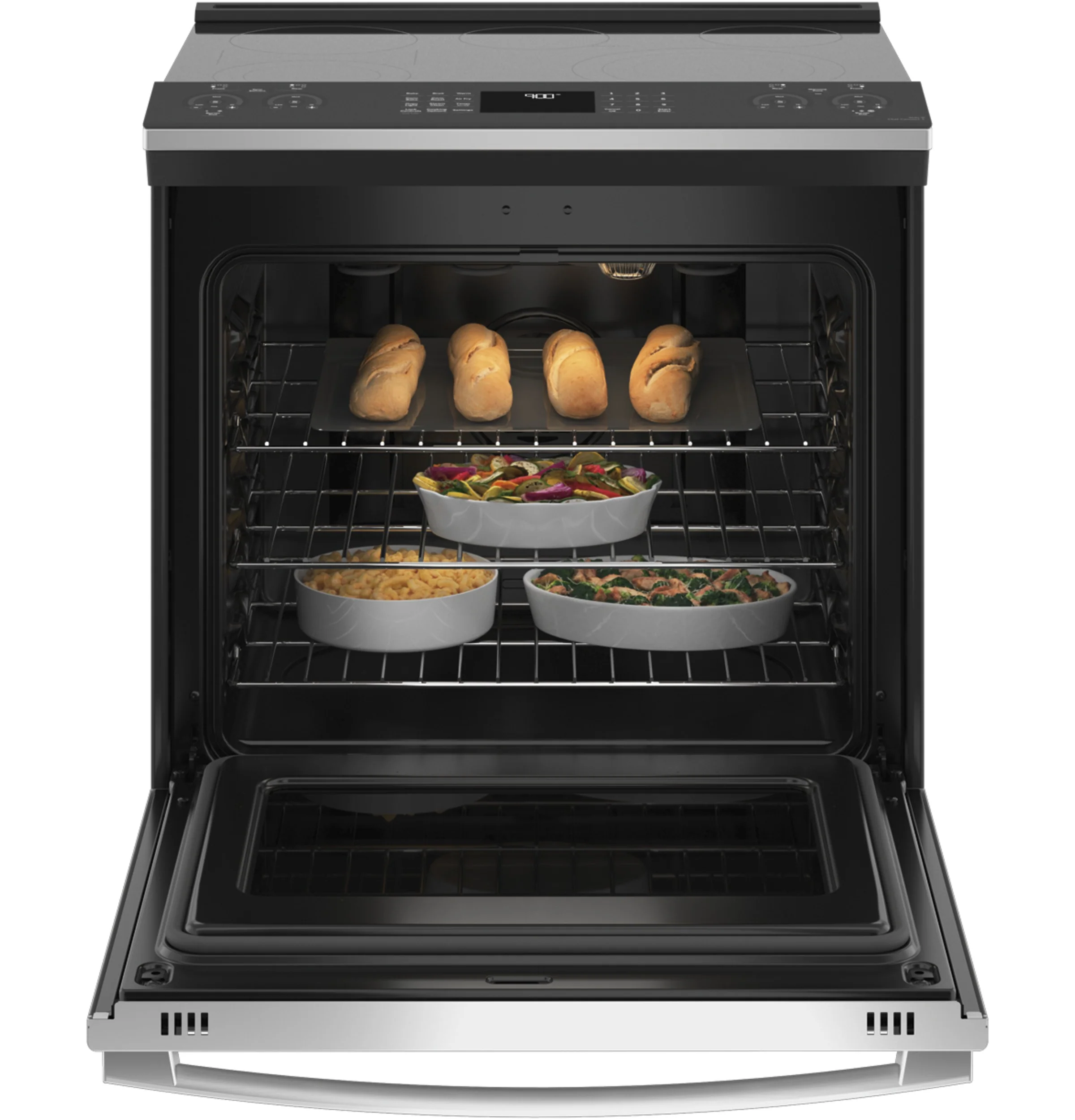 GE Profile™ 30" Smart Slide-In Electric Convection Fingerprint Resistant Range with No Preheat Air Fry PSS93YPFS - Image 8