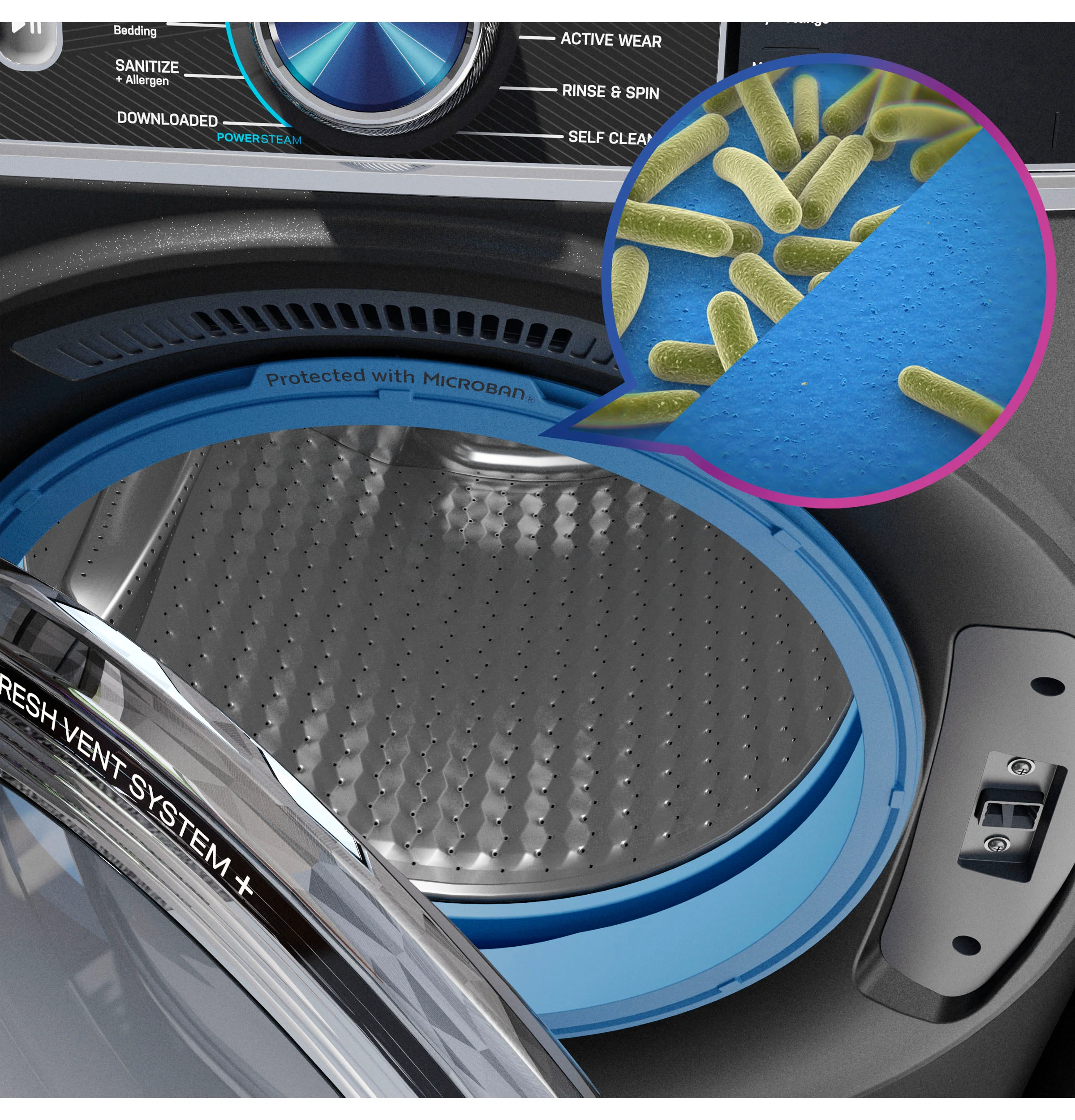 GE Profile™ 5.3 cu. ft. Capacity Smart Front Load ENERGY STAR® Washer with UltraFresh™ Vent System+ with OdorBlock PFW870SSVWW - Image 3