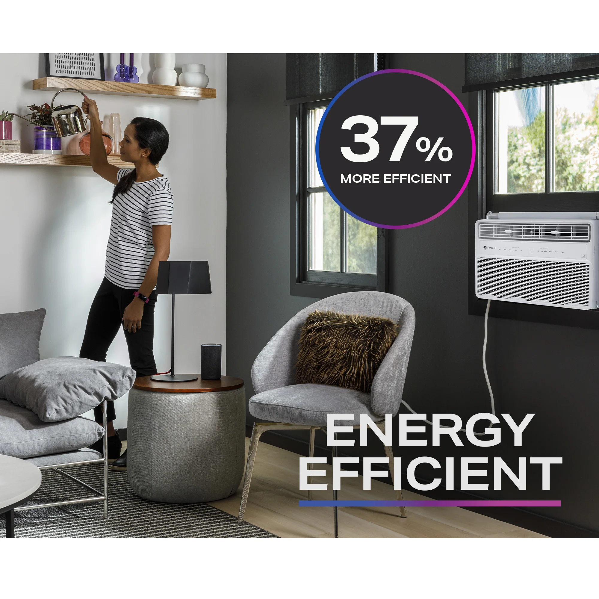GE Profile™ ENERGY STAR® 12,000 BTU Inverter Smart Ultra Quiet Window Air Conditioner for Large Rooms up to 550 sq. ft. PWDV12WWF - Image 4
