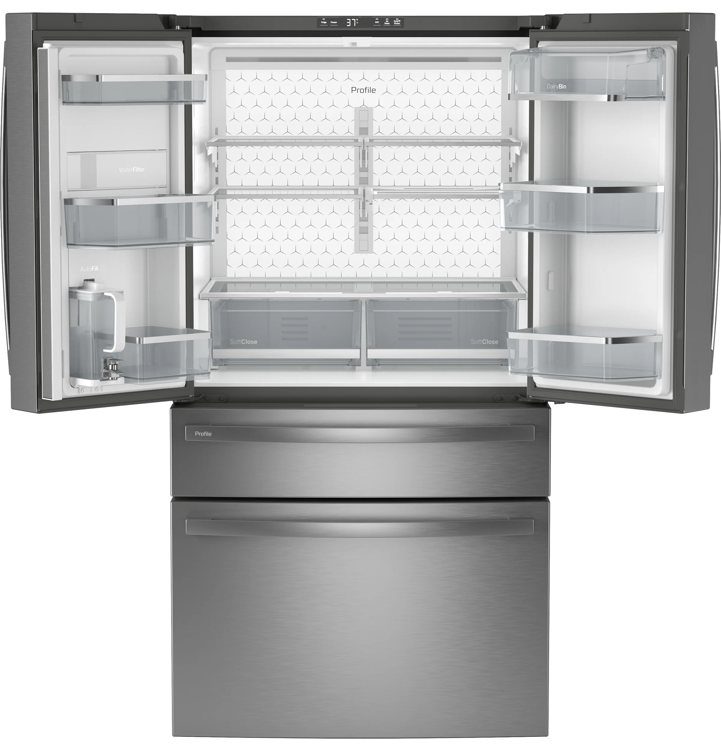 GE Profile™ ENERGY STAR® 28.7 Cu. Ft. Smart Fingerprint Resistant 4-Door French-Door Refrigerator With Dual-Dispense AutoFill Pitcher PGE29BYTFS - Image 5