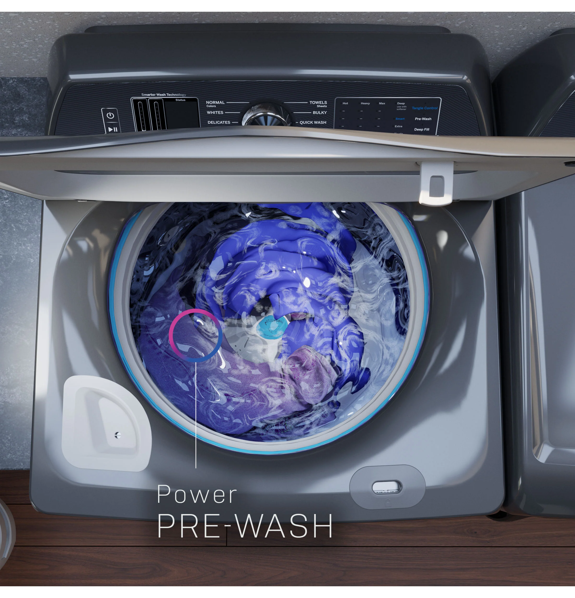 GE Profile™ ENERGY STAR® 5.4  cu. ft. Capacity Washer with Smarter Wash Technology and FlexDispense™ PTW700BSTWS - Image 4
