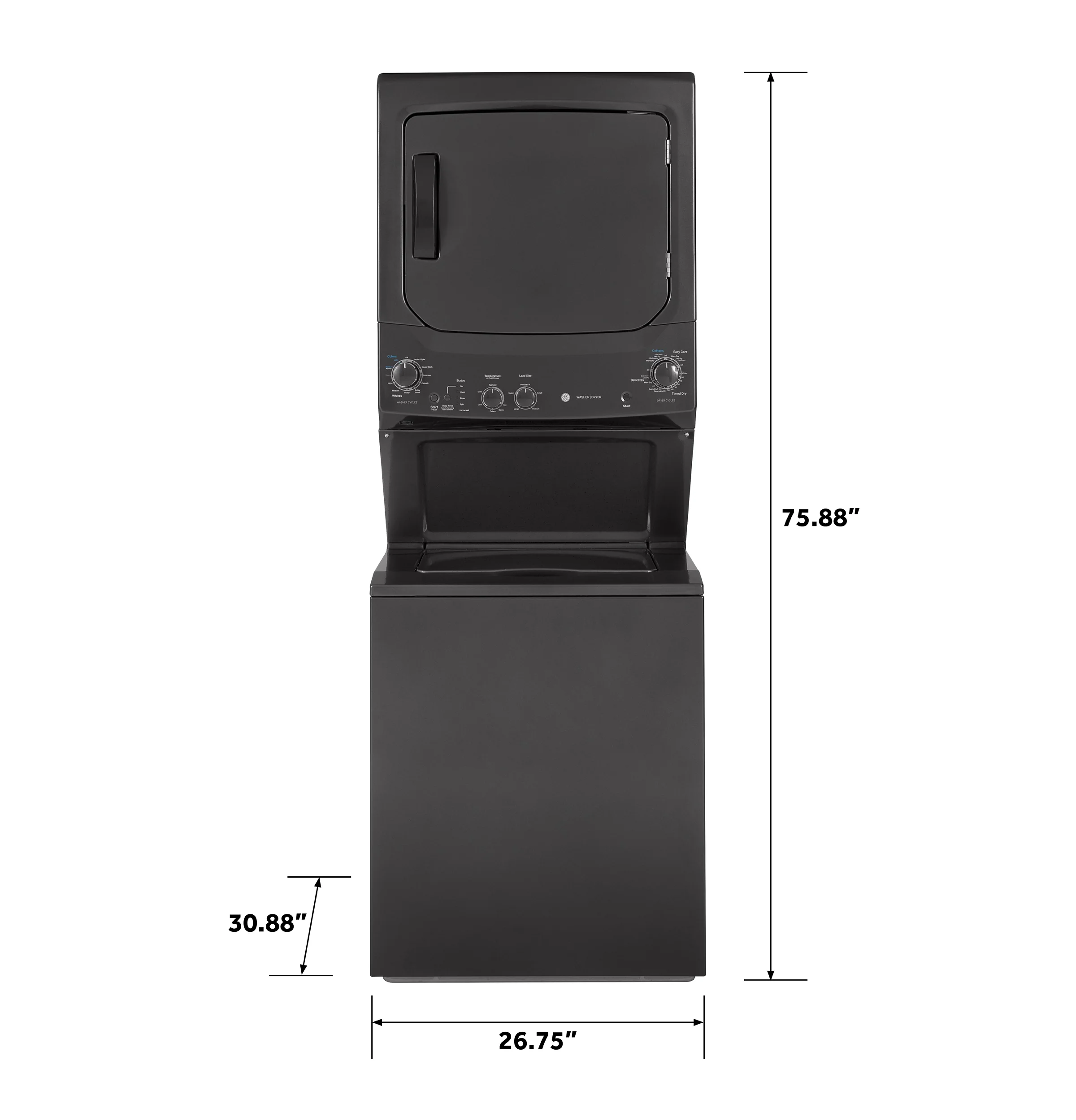 GE Unitized Spacemaker® 3.8 cu. ft. Capacity Washer with Stainless Steel Basket and 5.9 cu. ft. Capacity Electric Dryer GUD27ESPMDG - Image 8