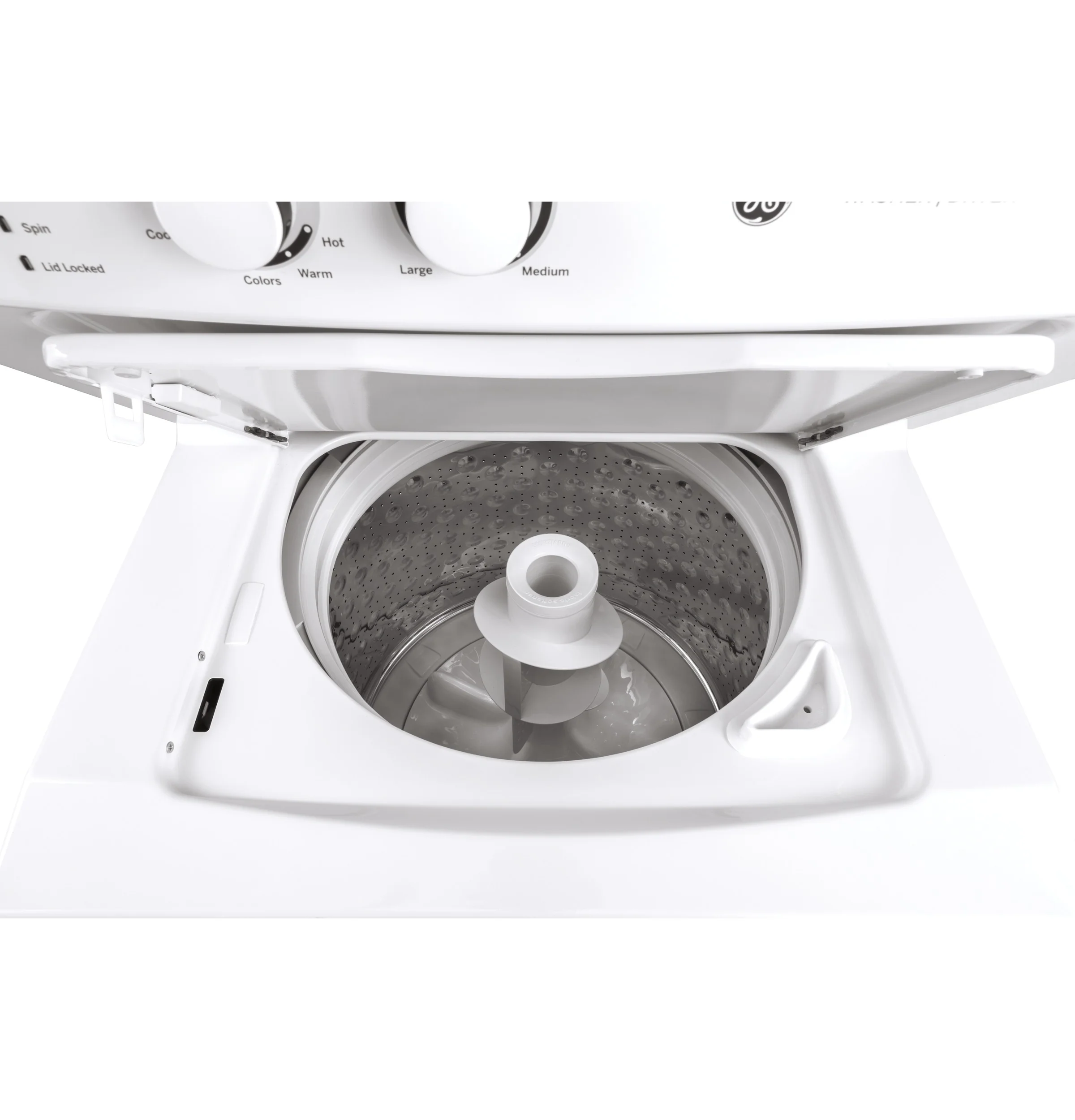 GE Unitized Spacemaker 3.8 Cu. Ft. Washer, 5.9 Cu. Ft. White On White Electric Dryer GUD27ESSMWW - Image 3