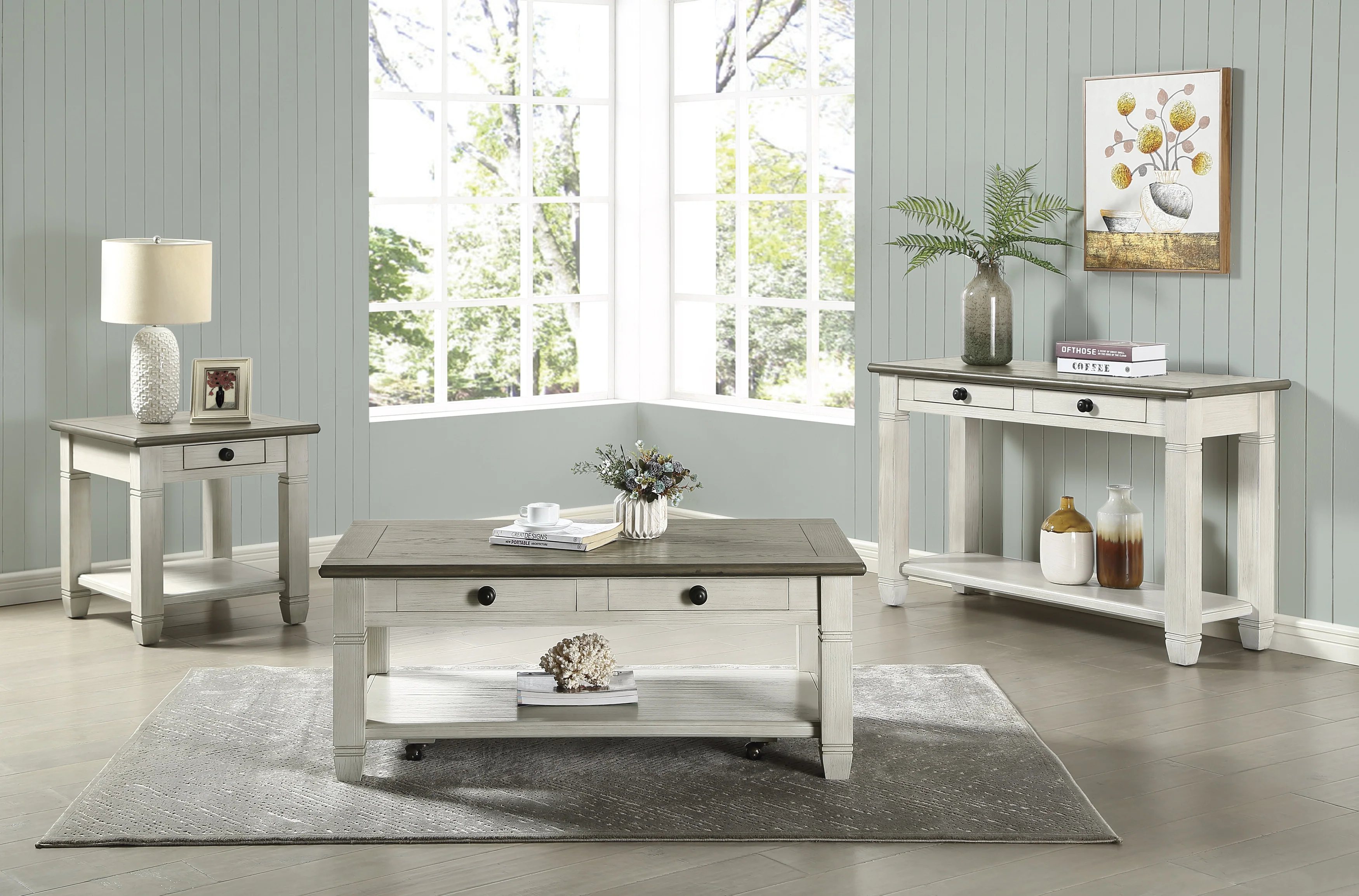 Granby Cocktail Table in Brown/White - 5627NW-30 - Image 6