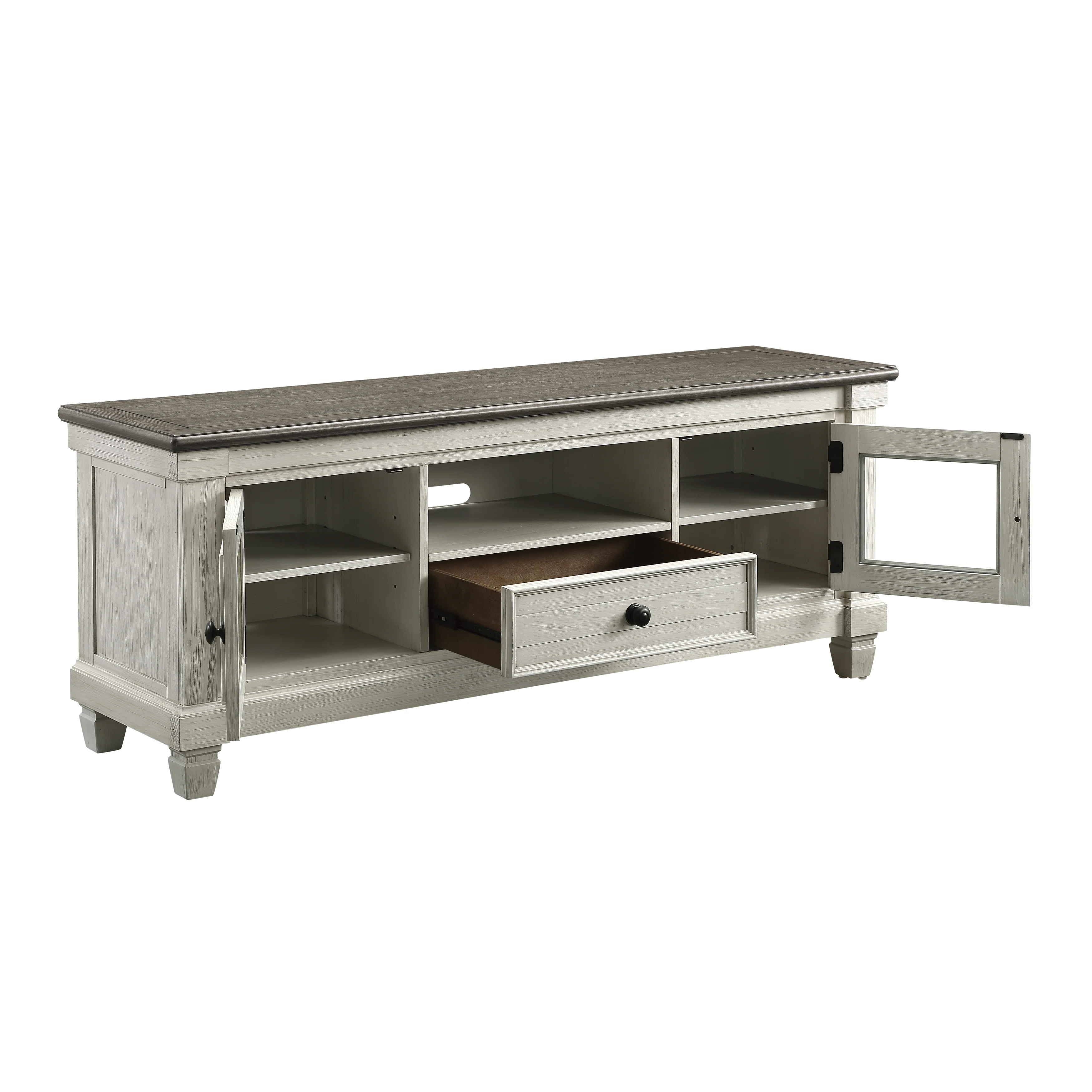 Granby TV Stand in Brown/White - 56270NW-64T - Image 3