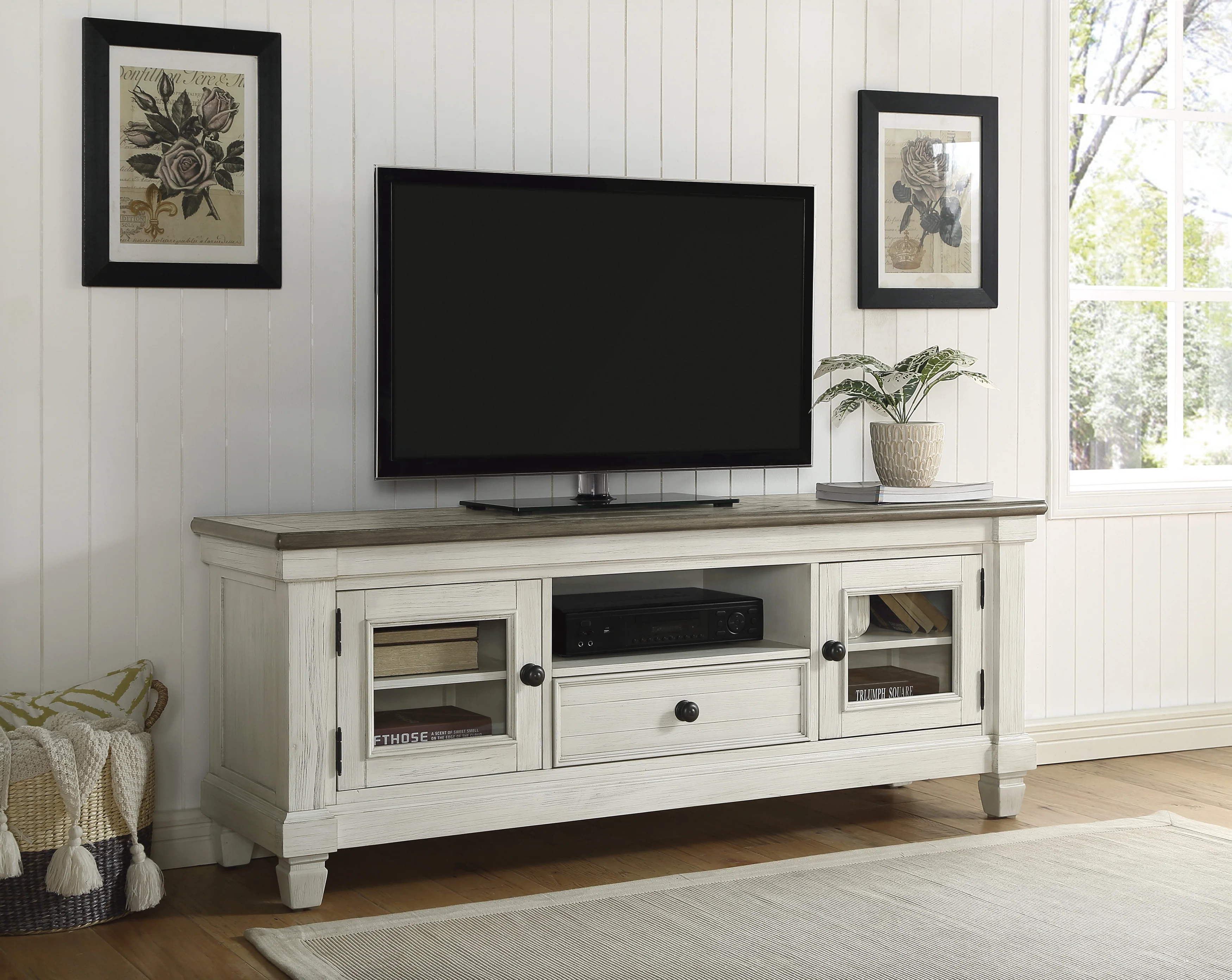Granby TV Stand in Brown/White - 56270NW-64T - Image 4