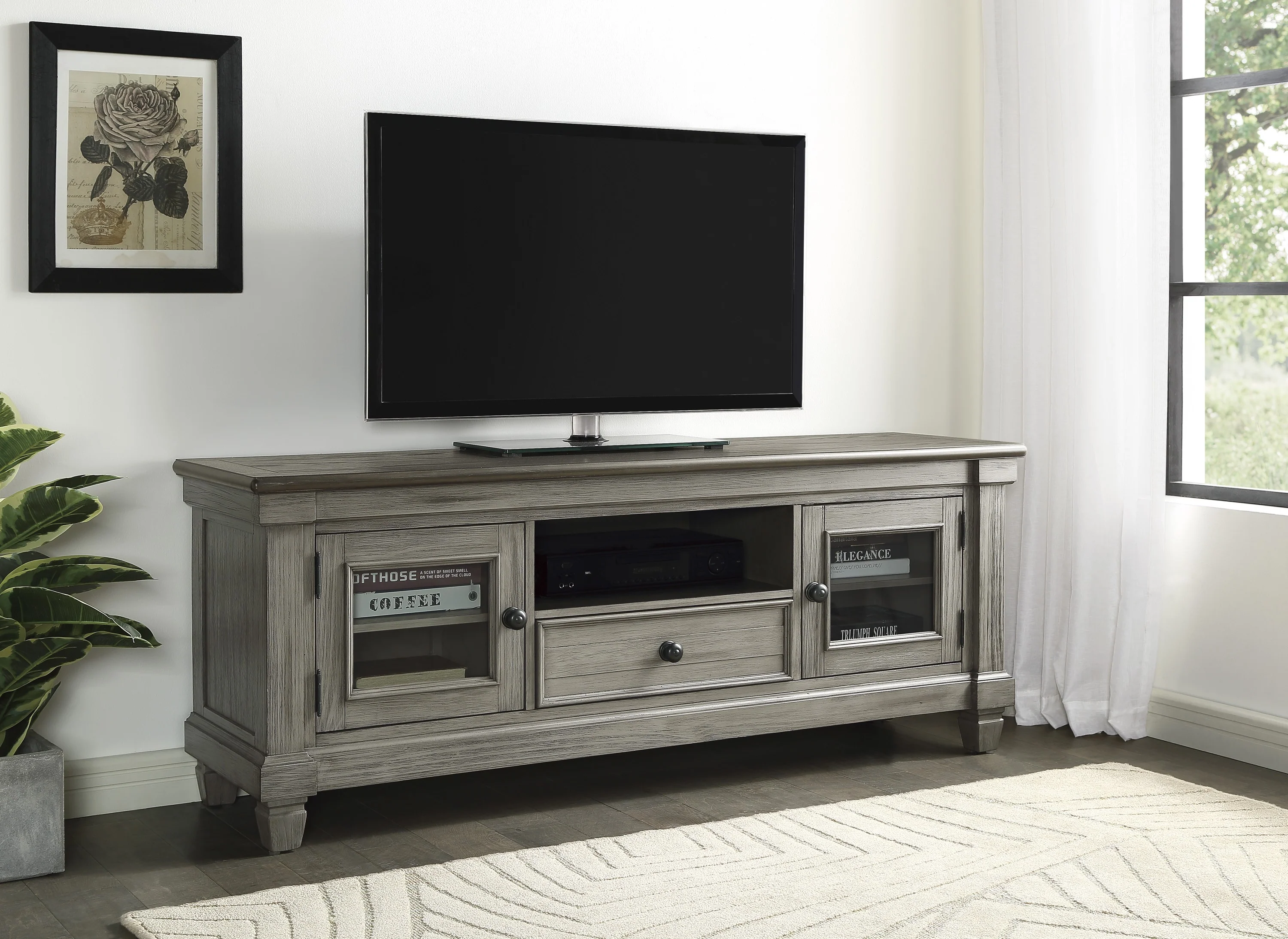 Granby TV Stand in Gray - 56270GY-64T - Image 4