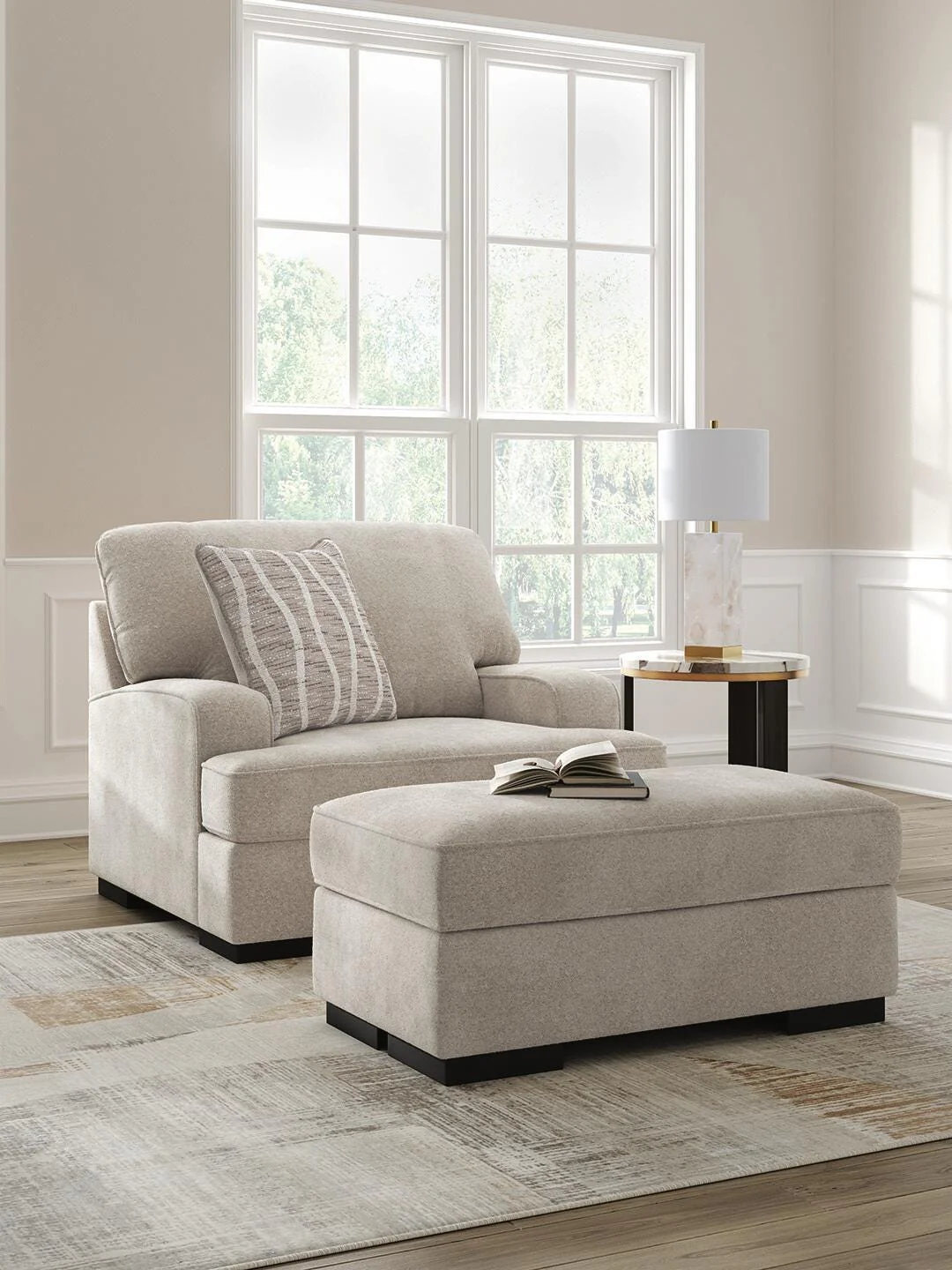 High Profile Chair & Ottoman Living Room Set - Image 2