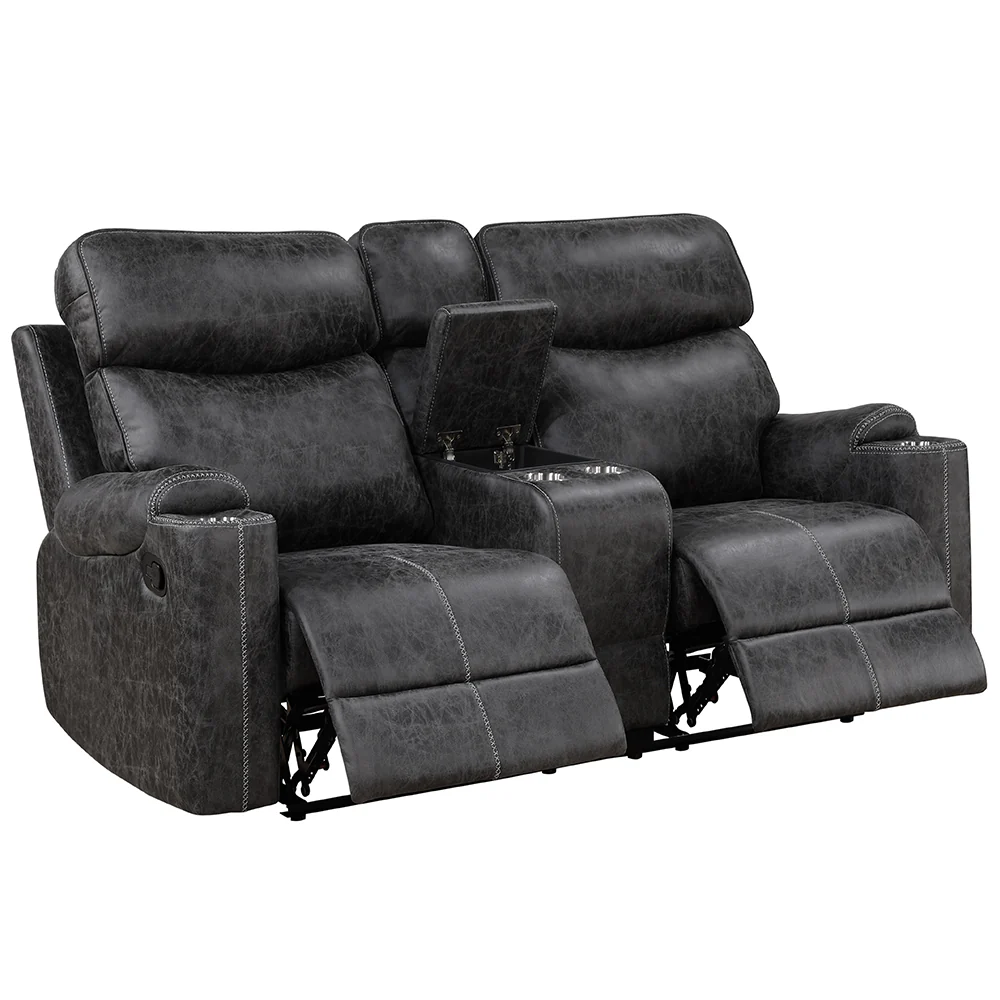 Hirah Motion Loveseat w/Console & USB Port - Image 4